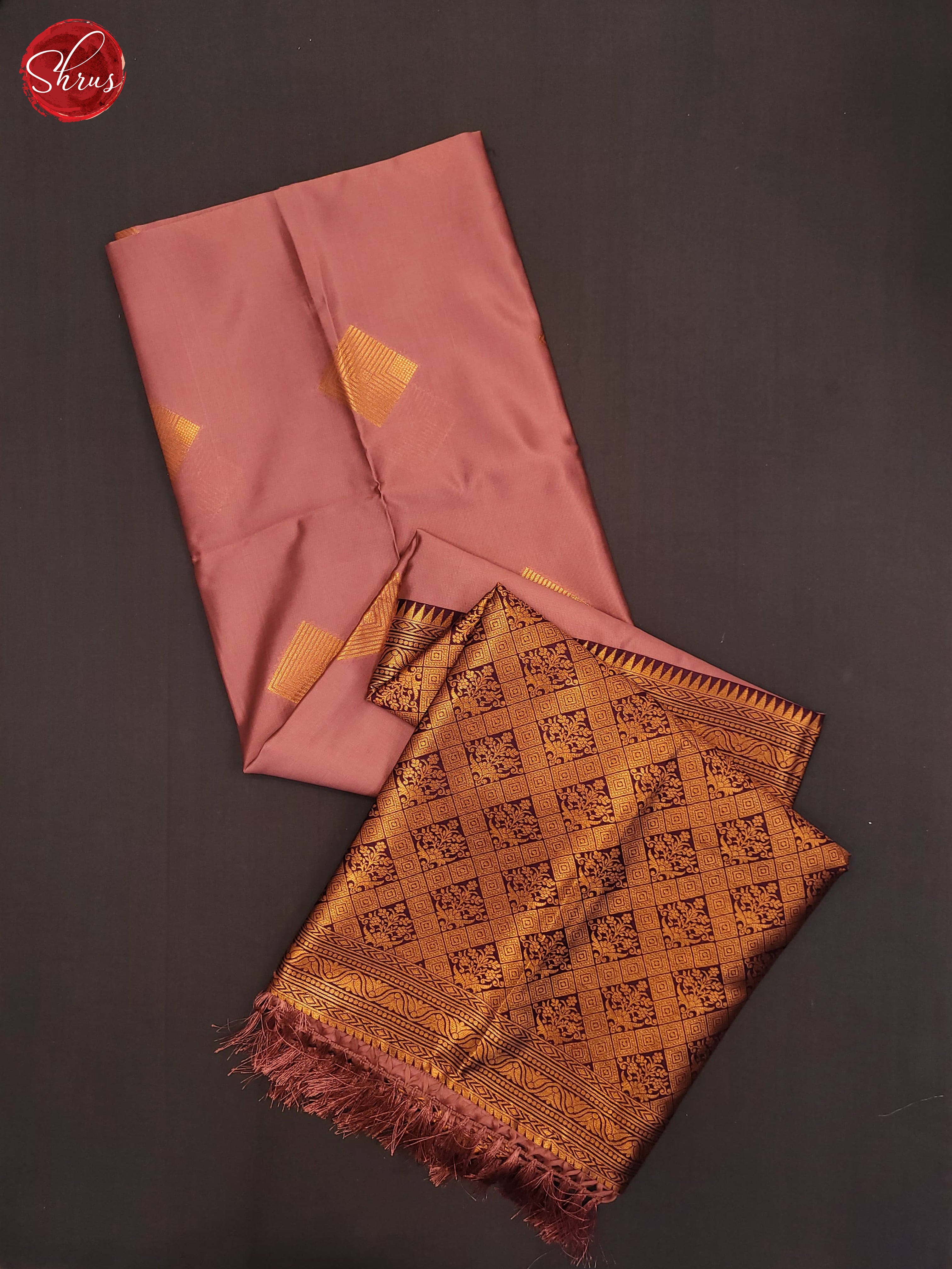 Peach & Wine - Semi Soft Silk Saree - Shop on ShrusEternity.com