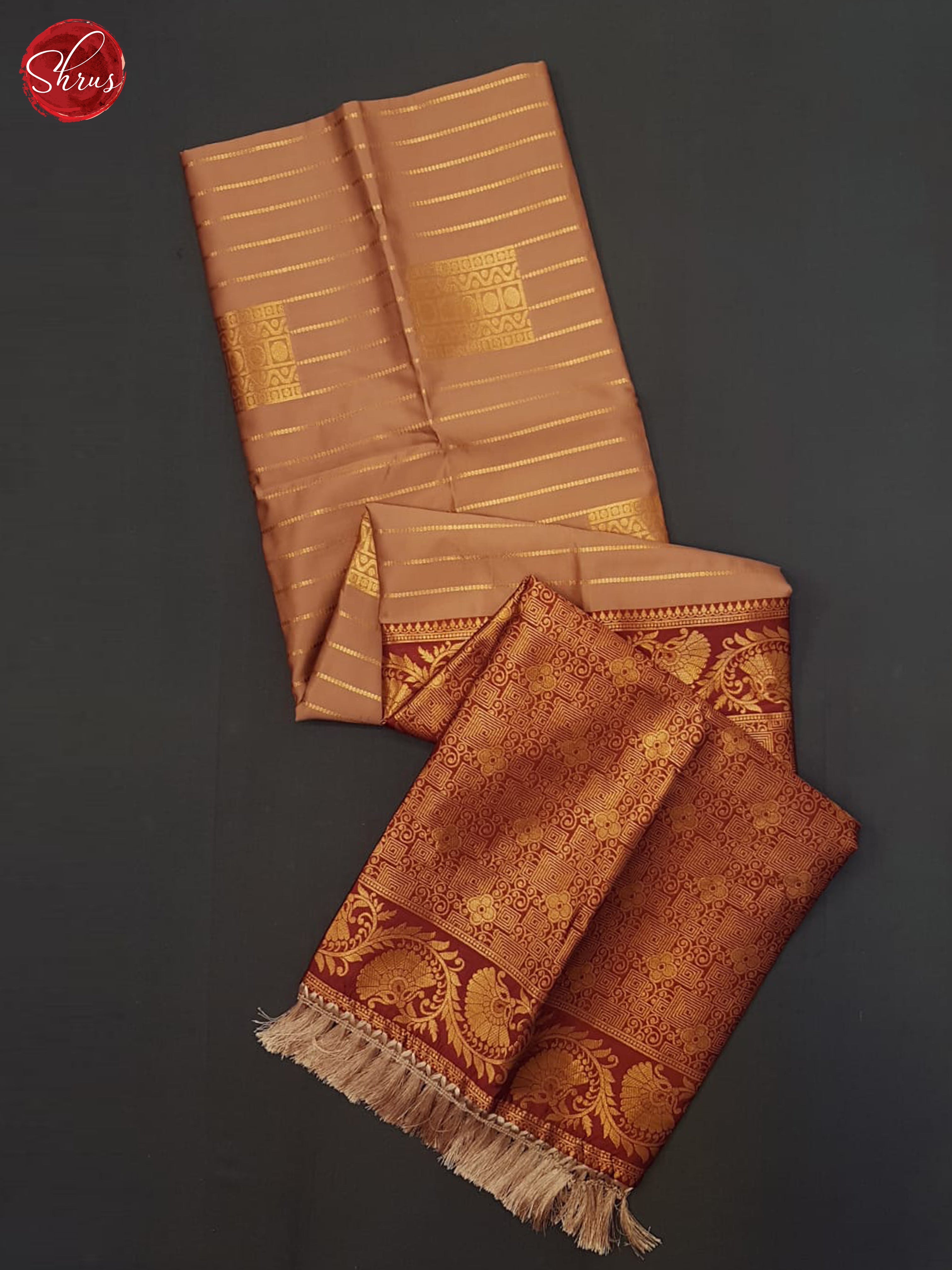 Brownish Pink & Maroon- Semi Softsilk Saree - Shop on ShrusEternity.com