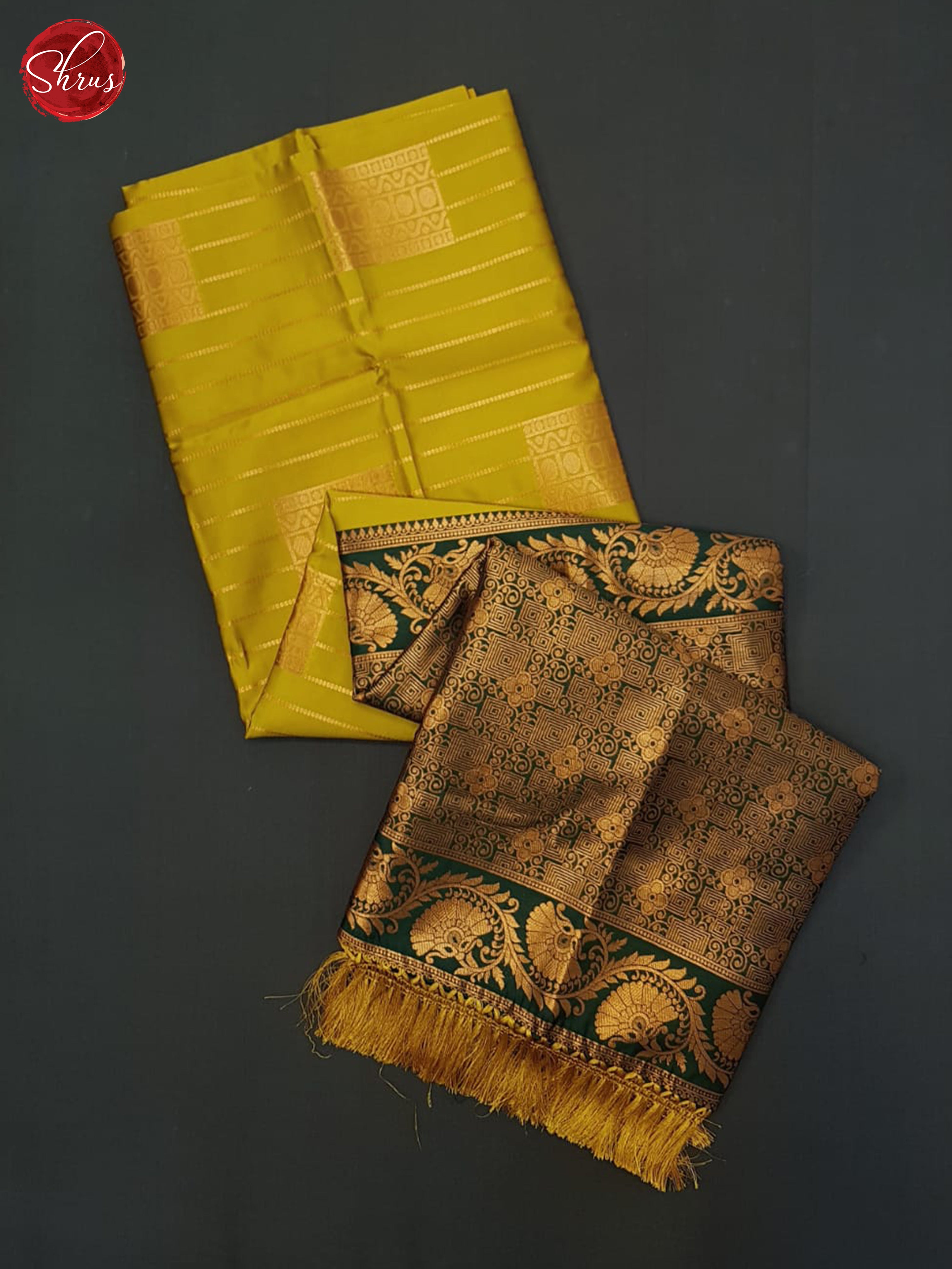 Mustard & Green- Semi Soft silk Saree - Shop on ShrusEternity.com