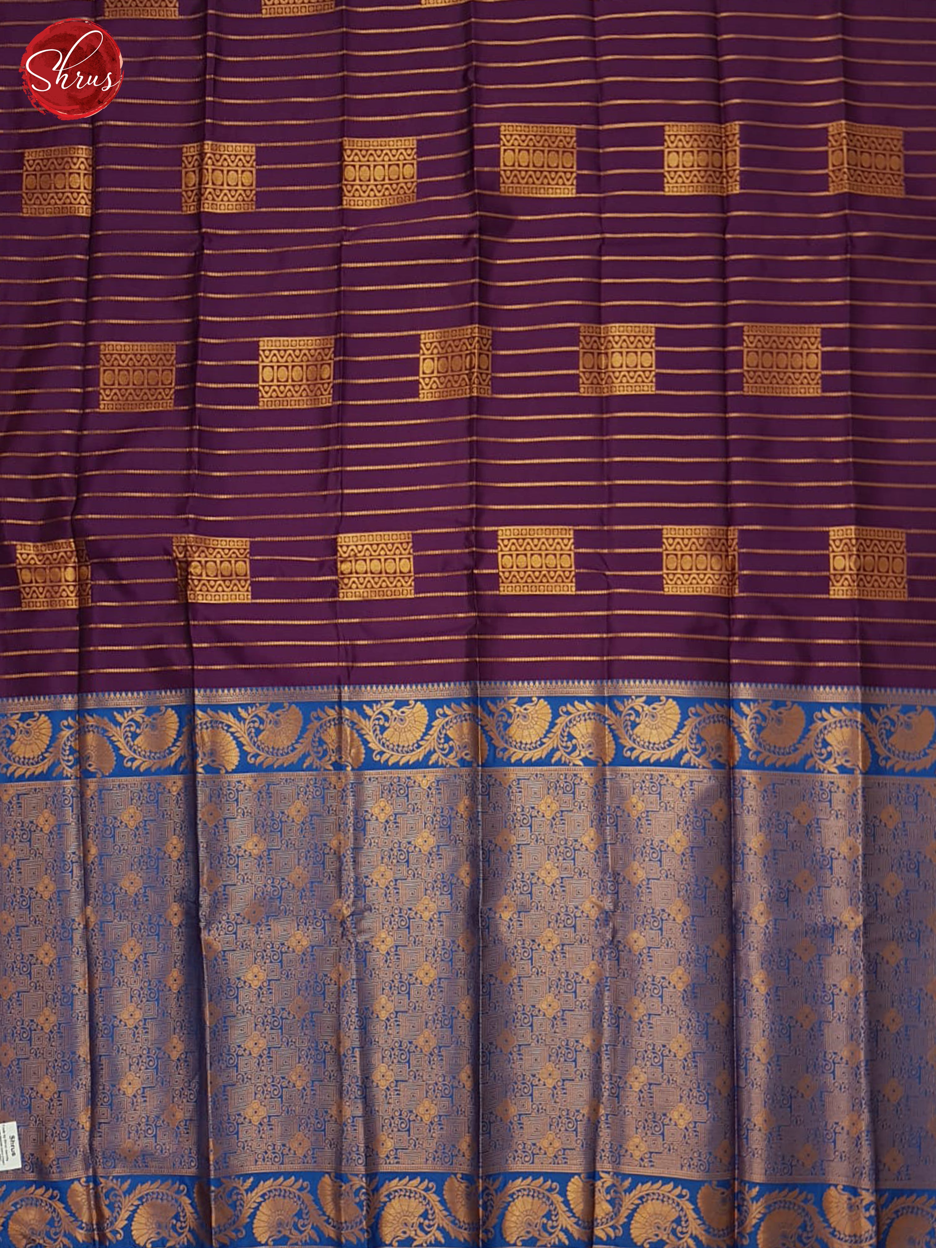 WIne & Blue- Semi Soft silk Saree - Shop on ShrusEternity.com