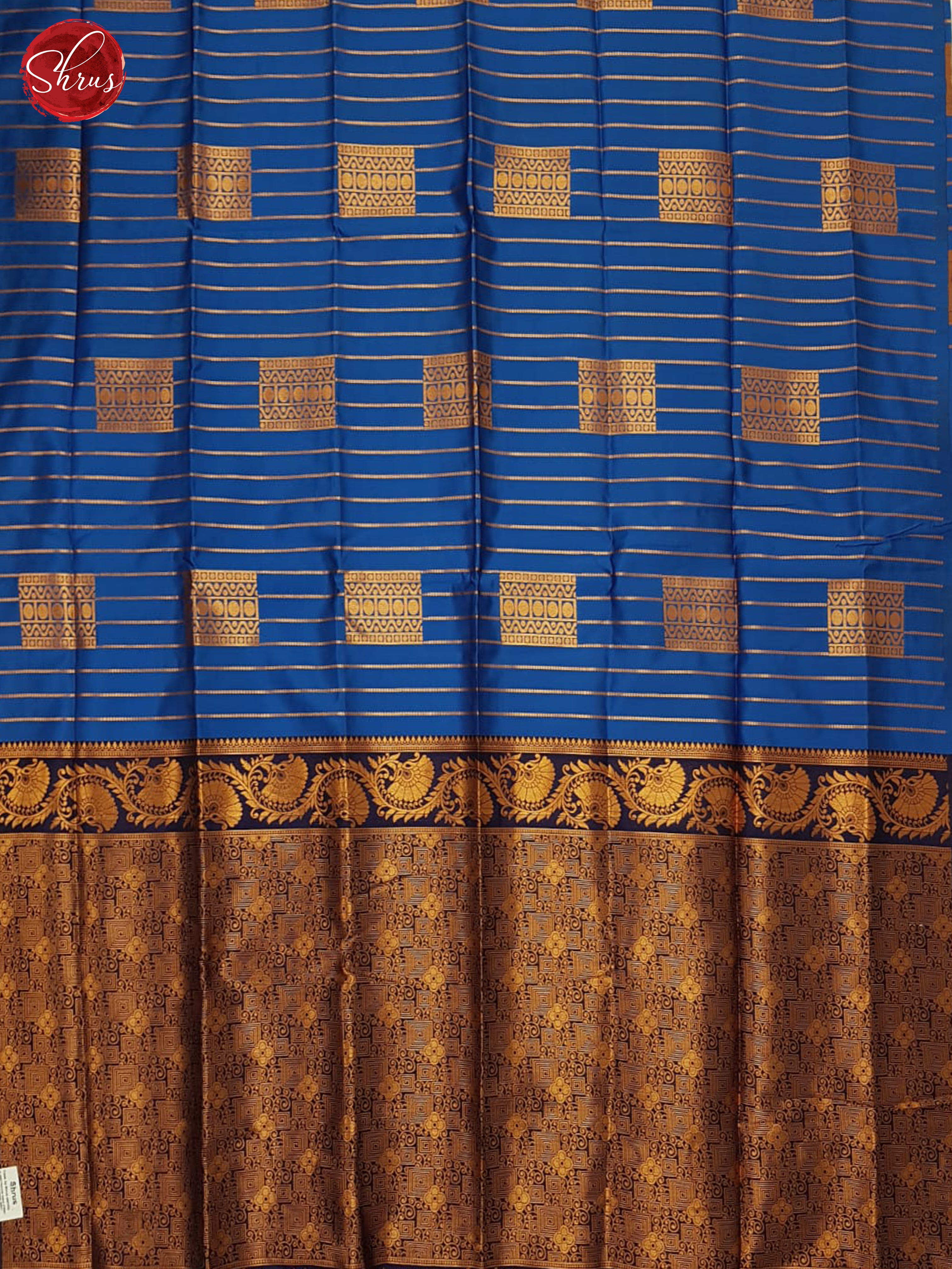 blue & Navy Blue- Semi soft  Silk Saree - Shop on ShrusEternity.com