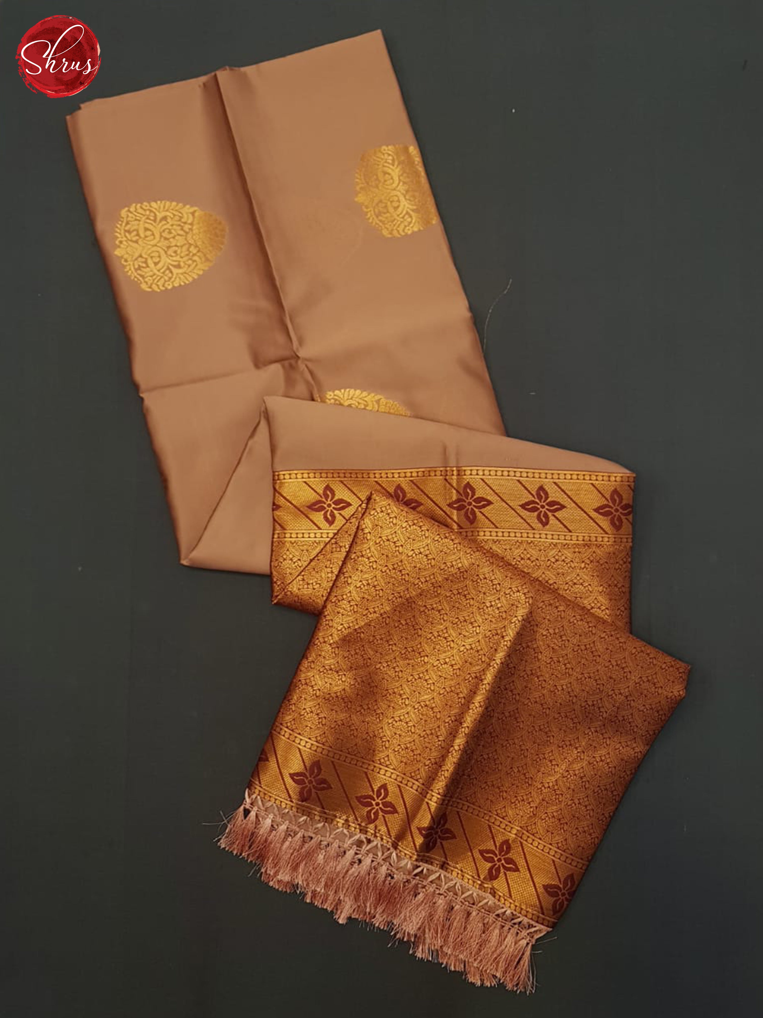 Light Brown & Maroon - Semi Softsilk Saree - Shop on ShrusEternity.com