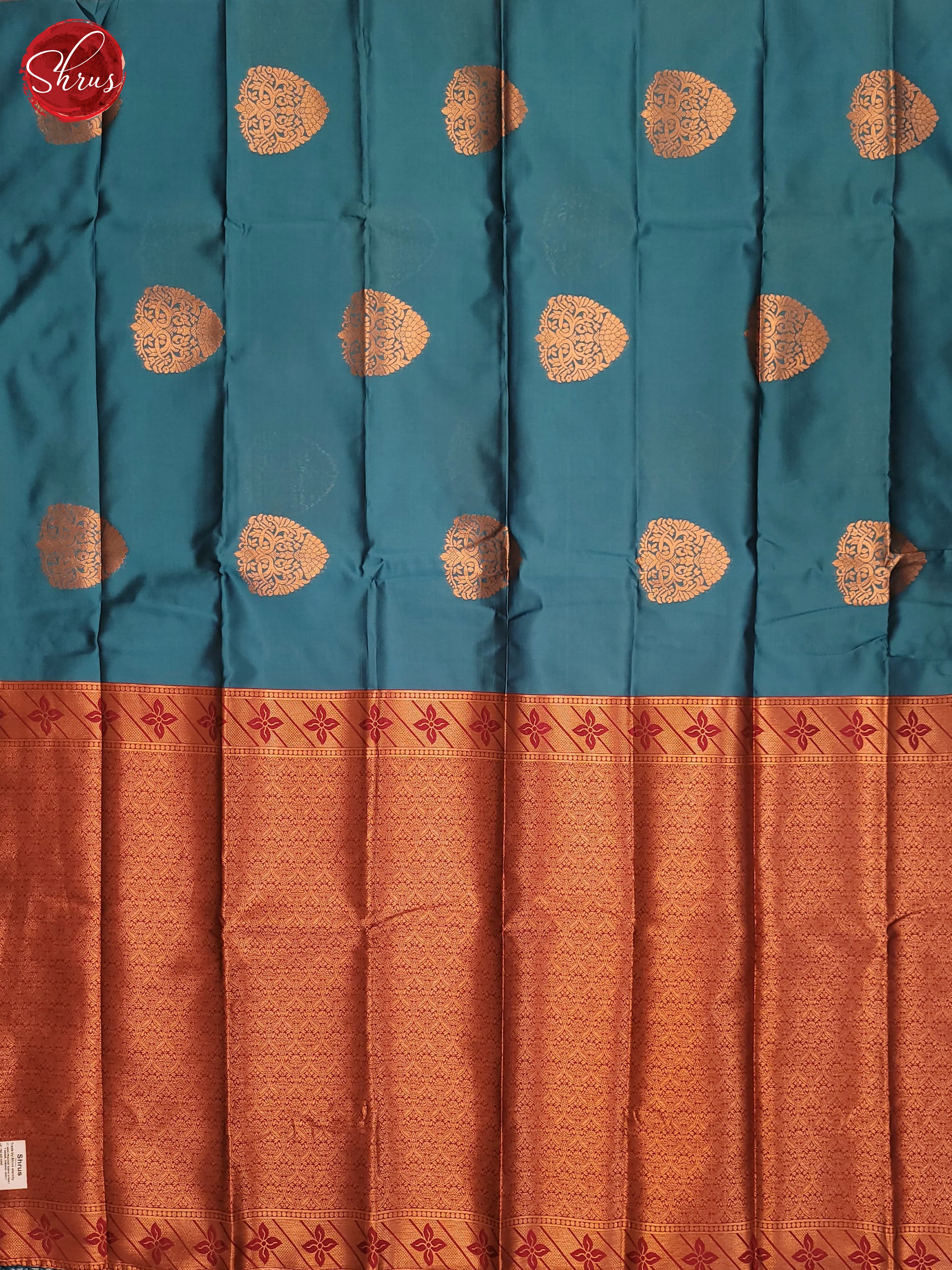 Pastel  Blue & Maroon - Semi Soft Silk Saree - Shop on ShrusEternity.com