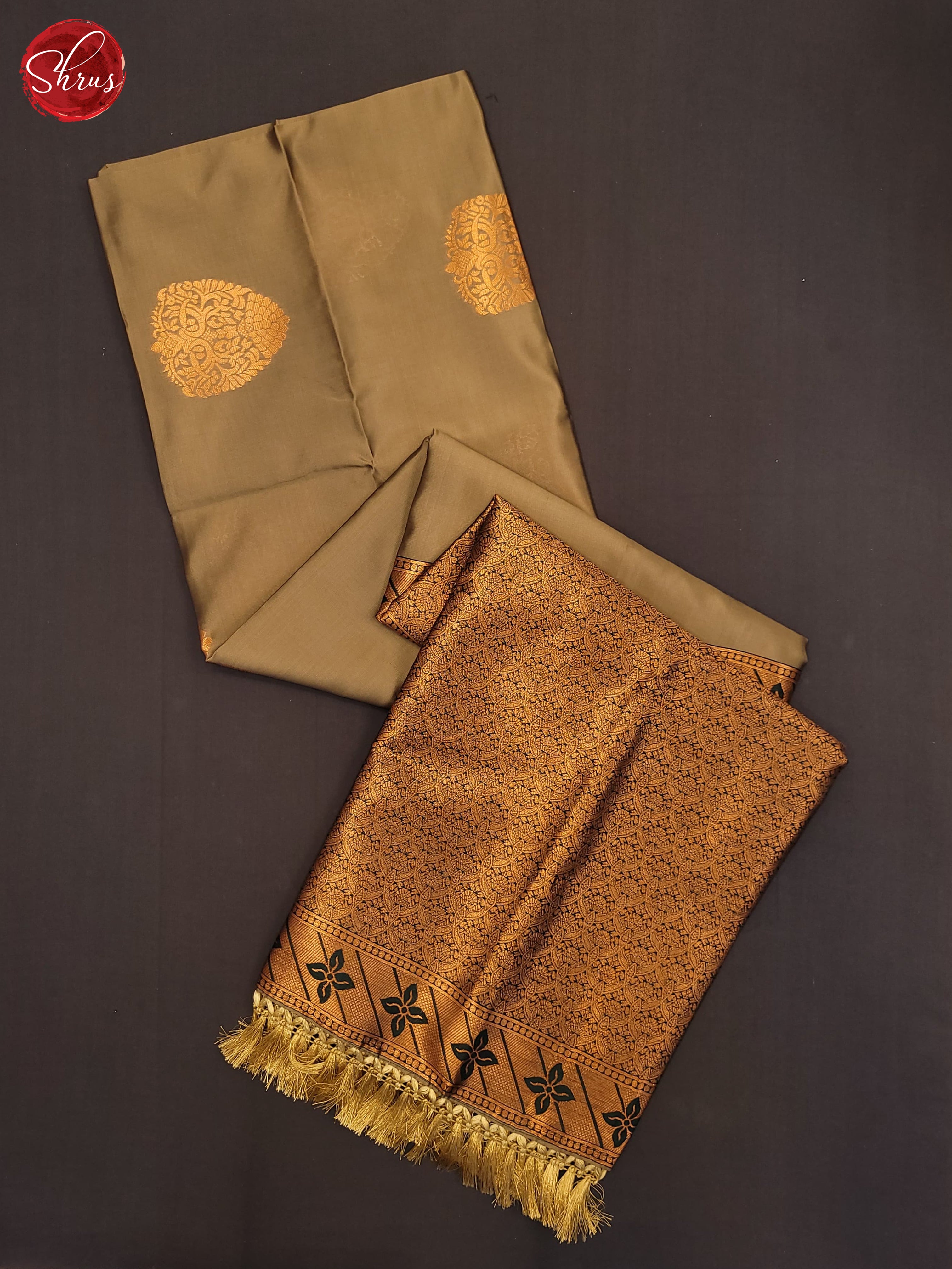 Lite Brown & Green - Semi Soft Silk Saree - Shop on ShrusEternity.com