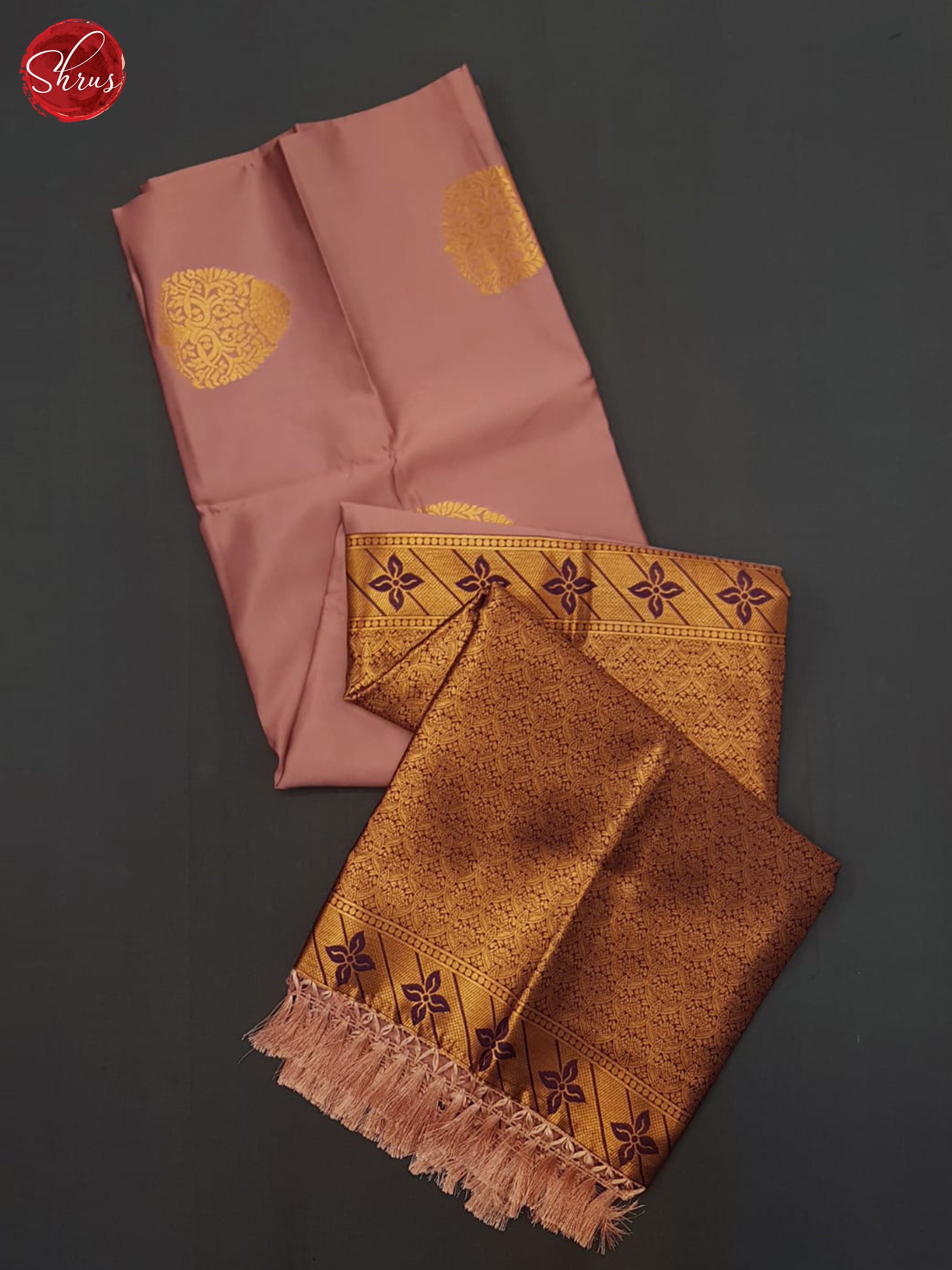 Pink & Wine- Semi Softsilk Saree - Shop on ShrusEternity.com