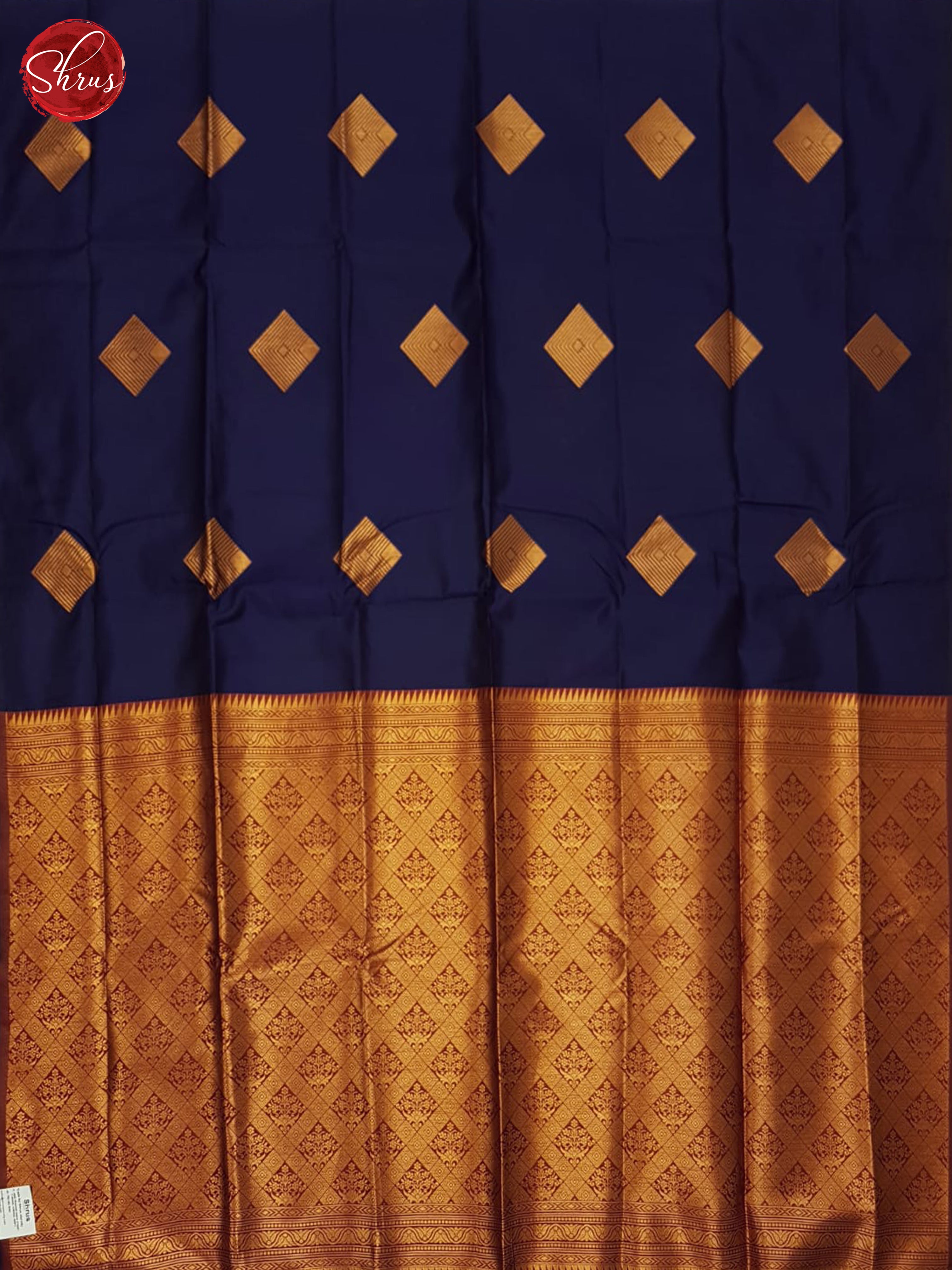 Blue & Arakku Maroon - Semi Softsilk Saree - Shop on ShrusEternity.com