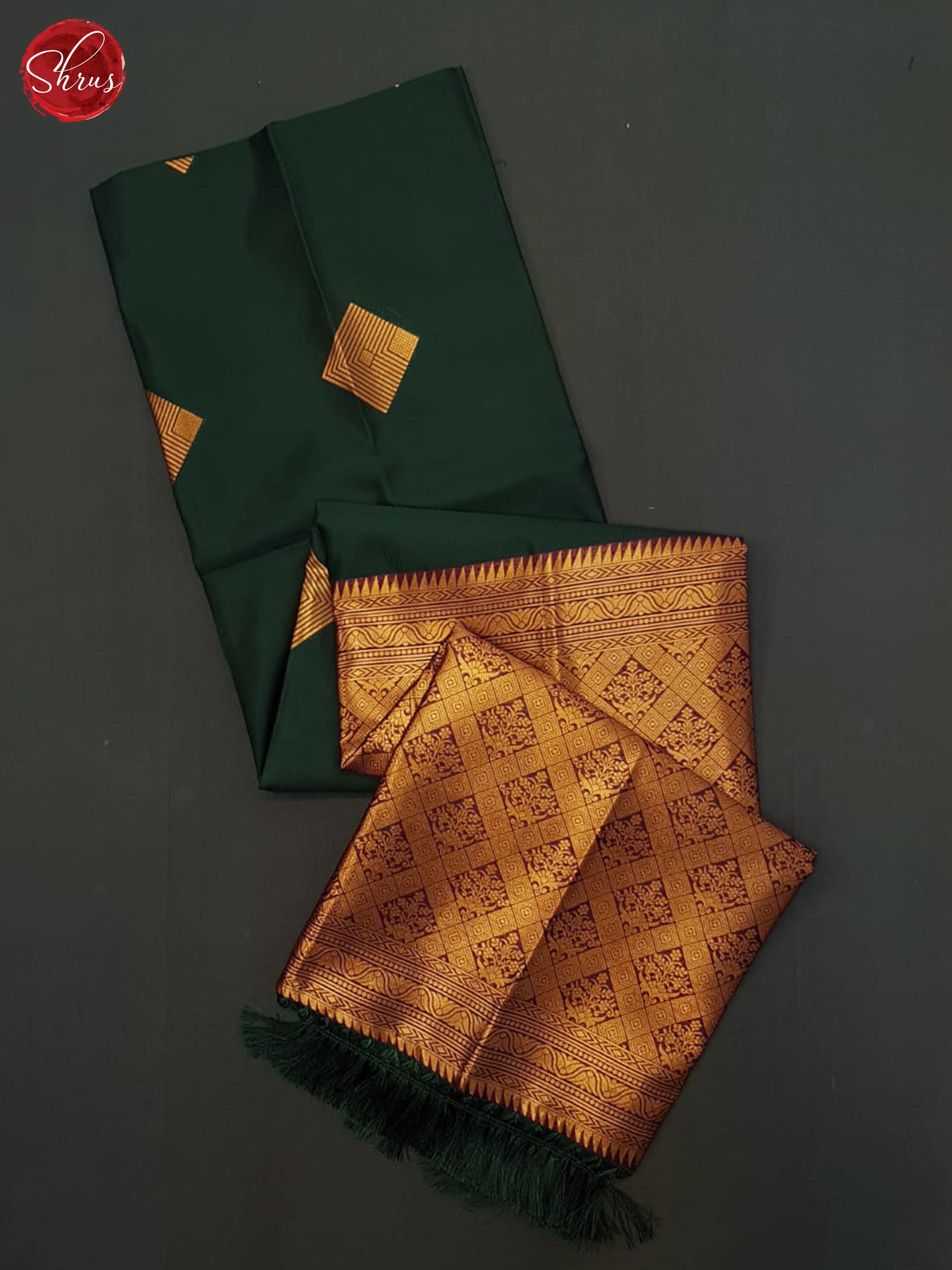 Green & Wine - Semi Softsilk Saree - Shop on ShrusEternity.com