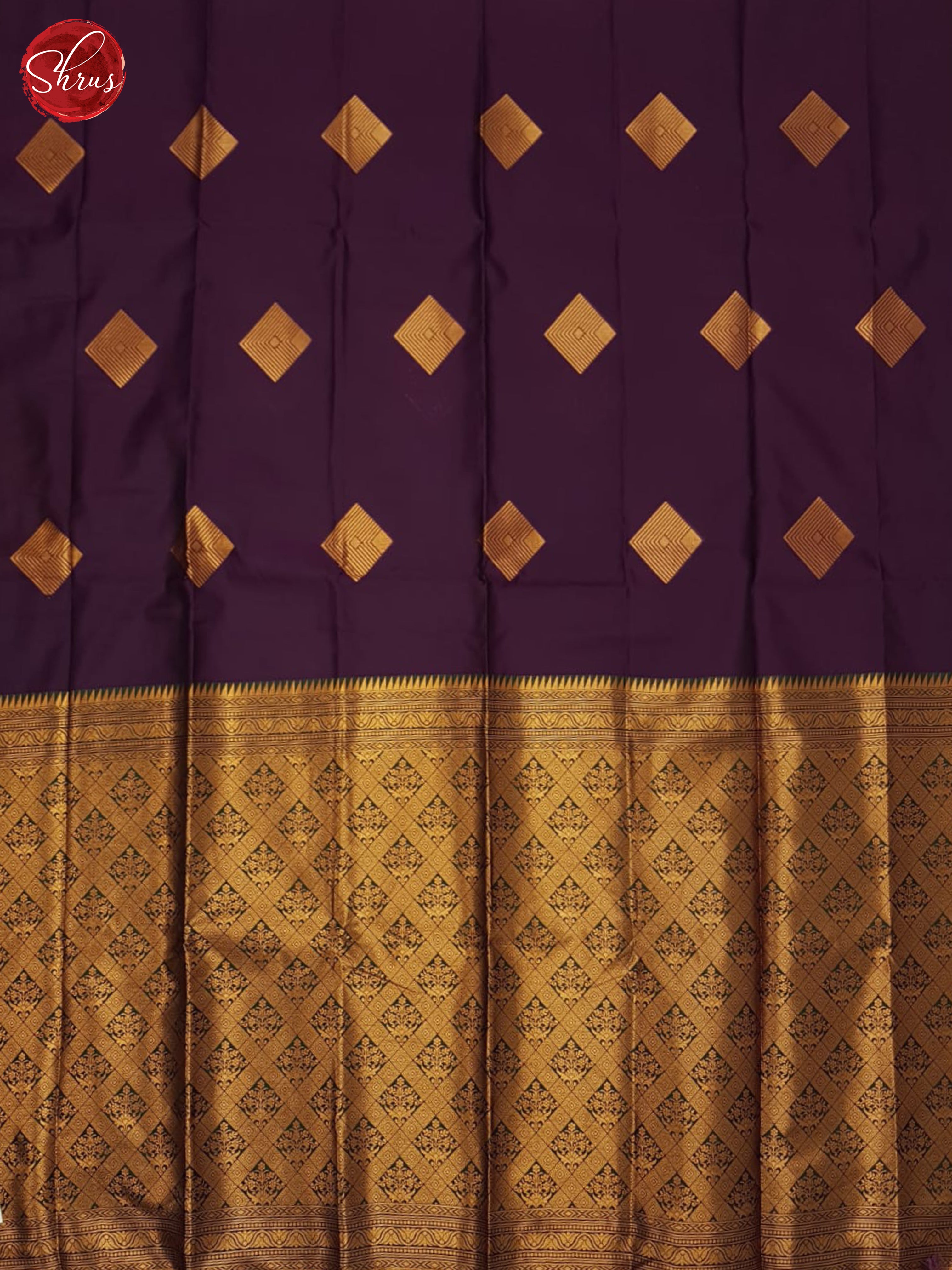 Deep Wine & Green - Semi Softsilk Saree - Shop on ShrusEternity.com