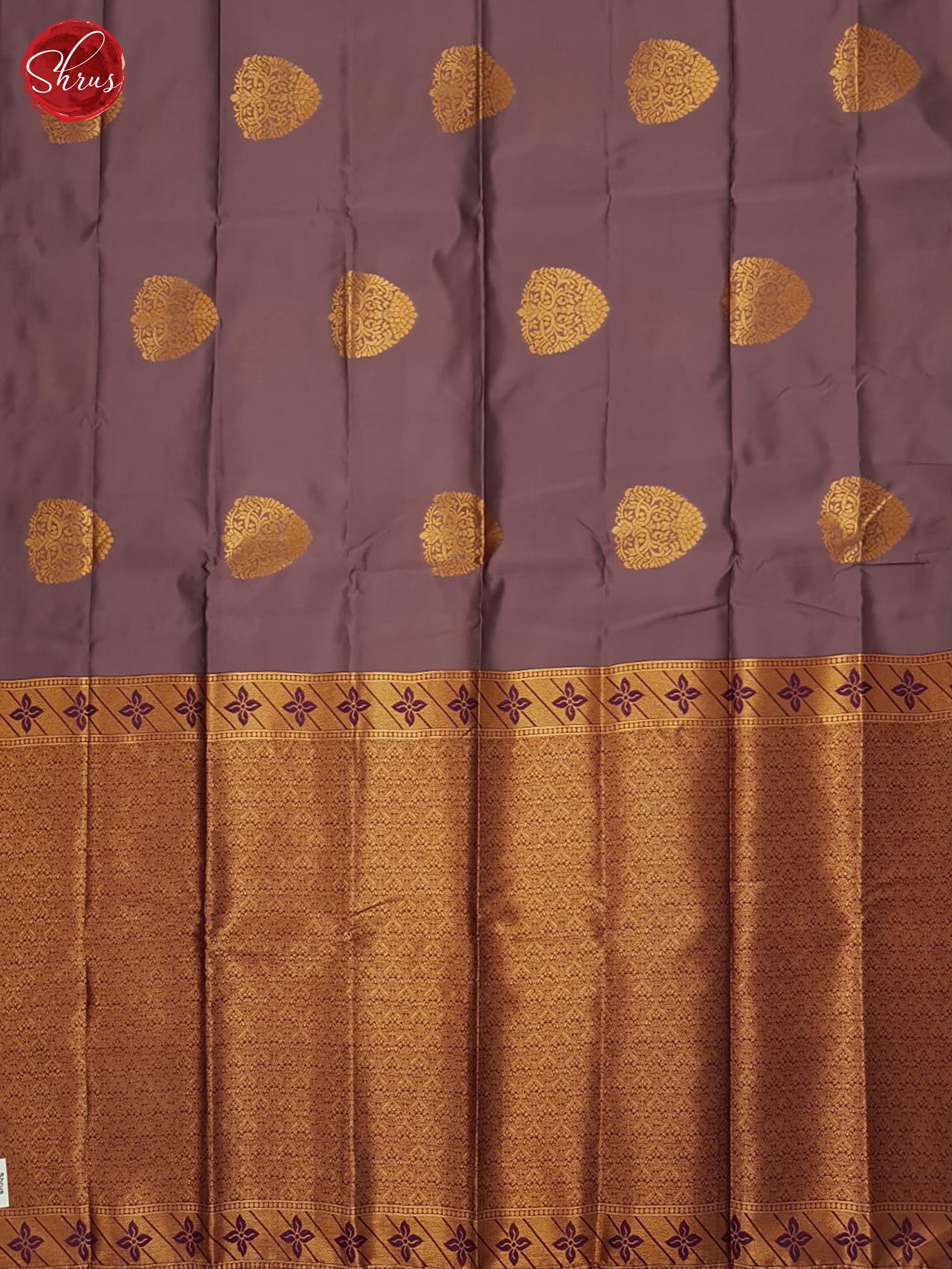 Mild Lavender & Wine - Semi Softsilk Saree - Shop on ShrusEternity.com