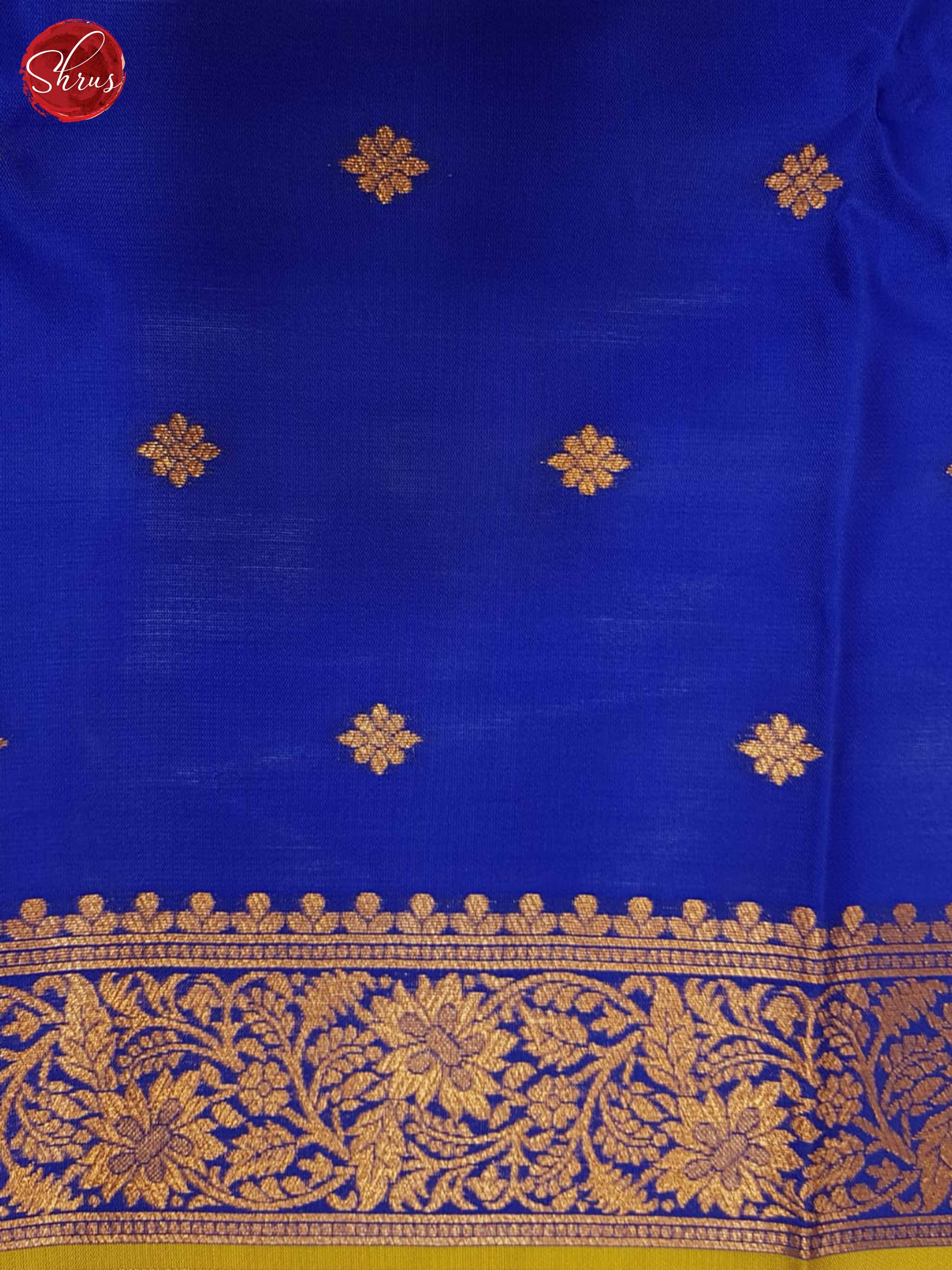 Mustard And Blue- Semi Soft Silk Saree - Shop on ShrusEternity.com