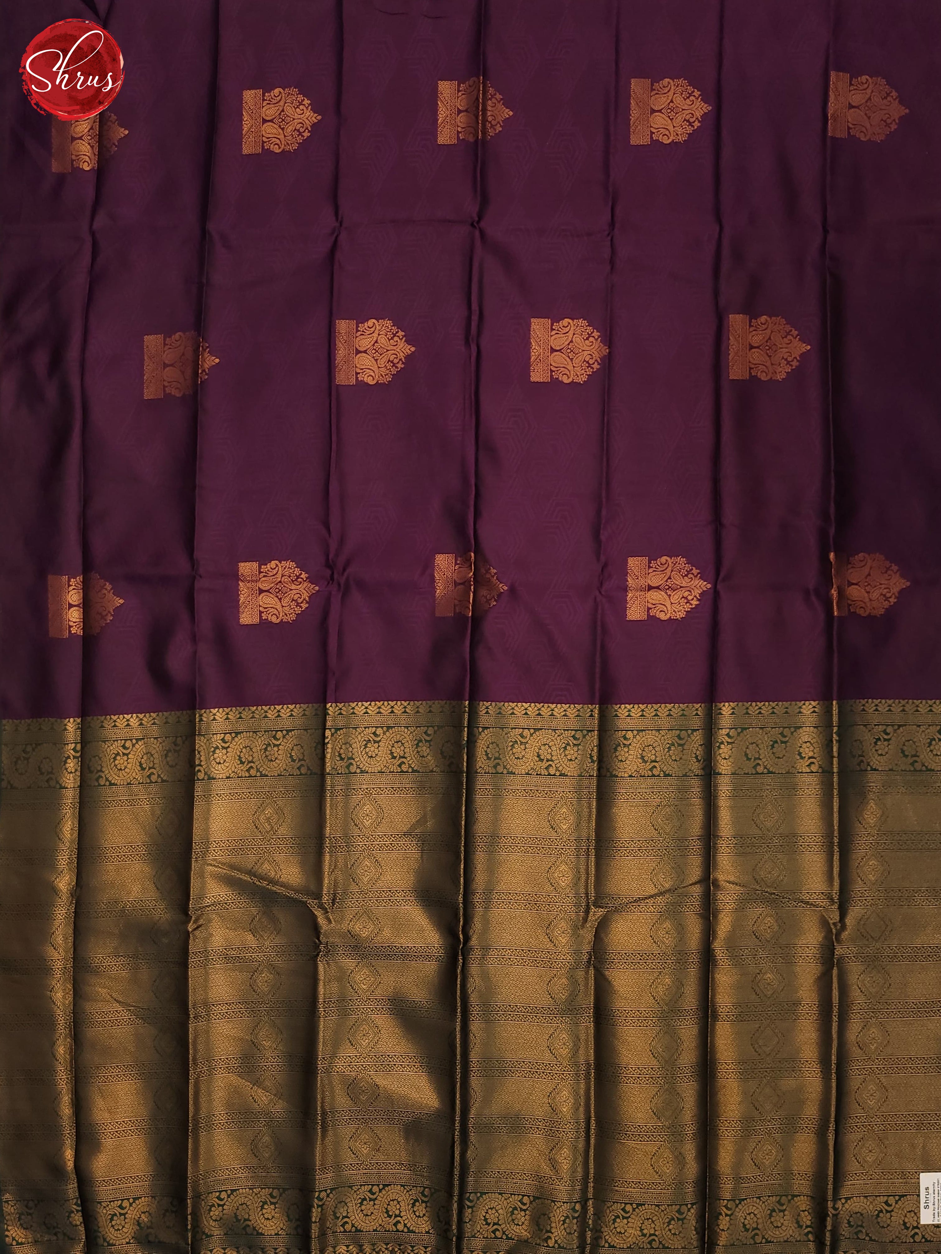 Wine & Green - Semi Soft Silk Saree - Shop on ShrusEternity.com