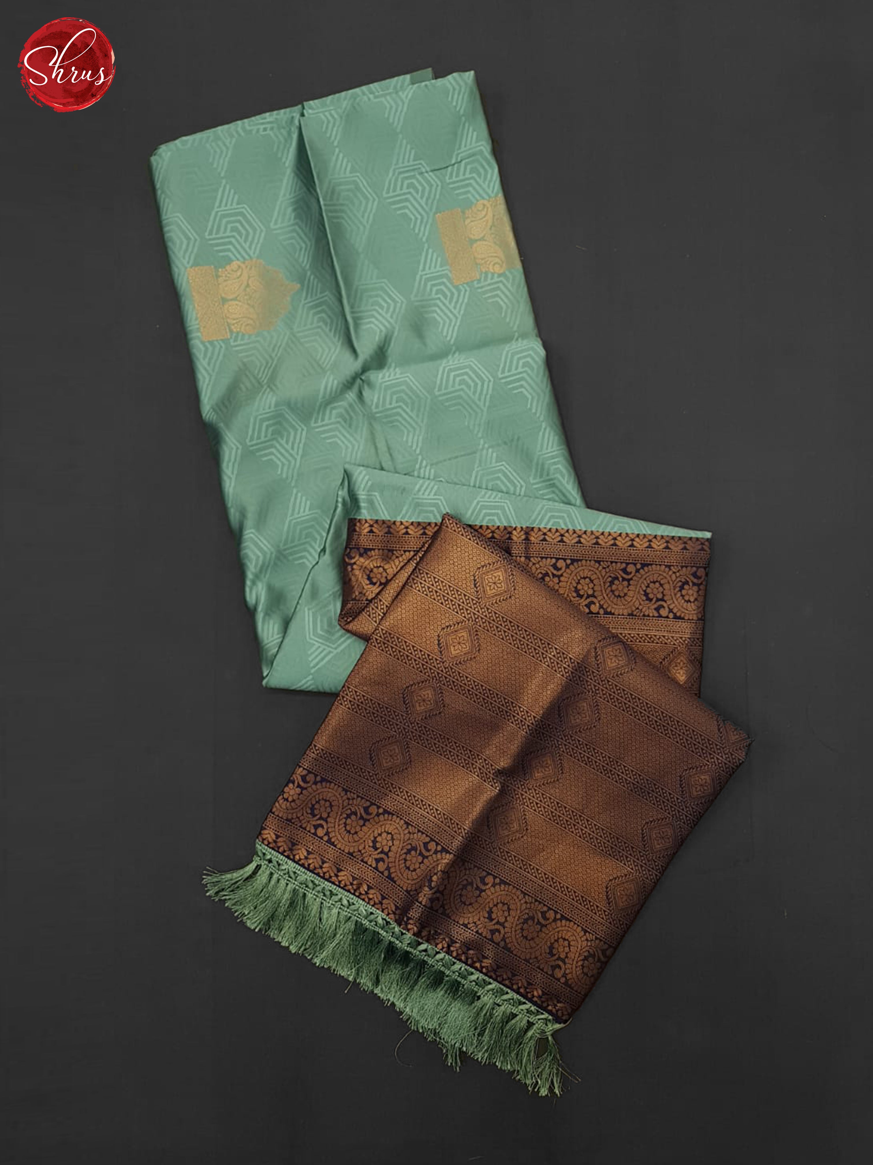 aqua green and blue- Semi Soft Silk saree - Shop on ShrusEternity.com