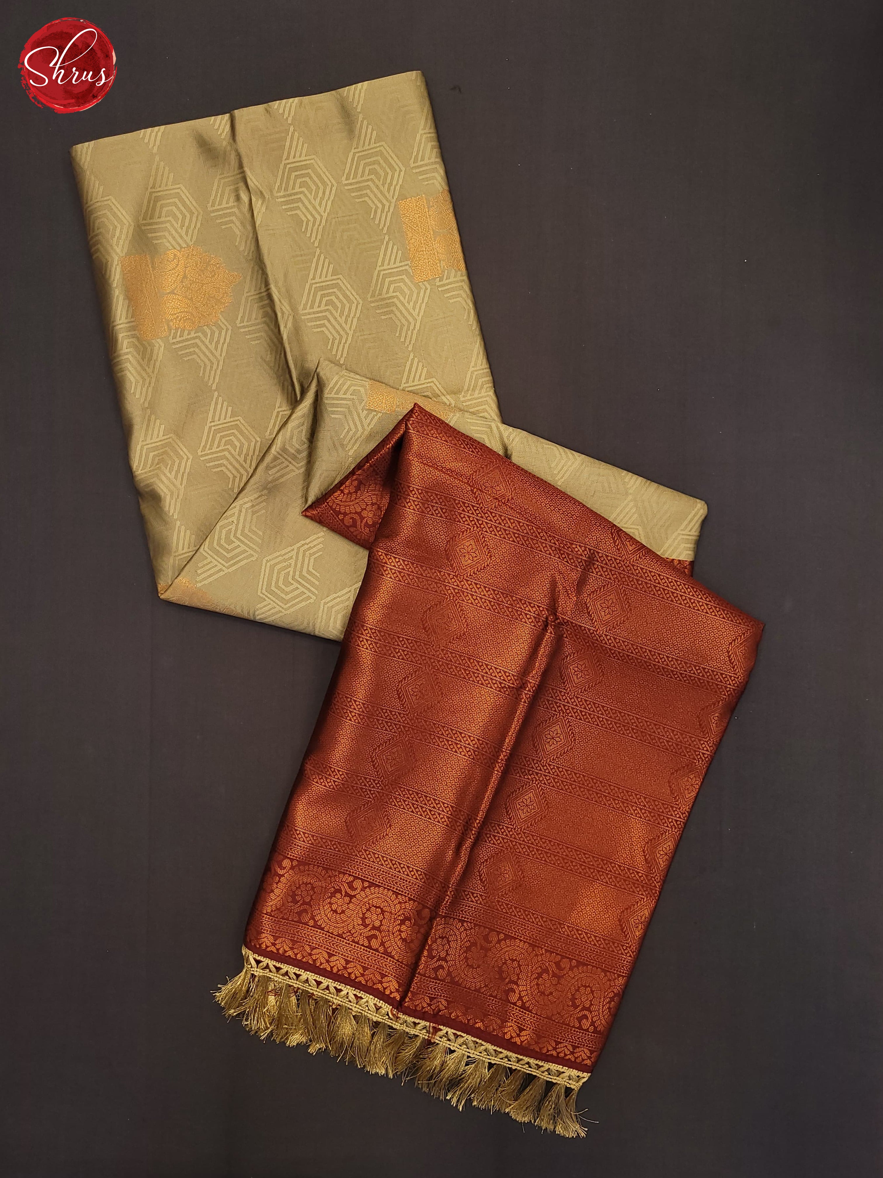 Grey & Maroon - Semi Soft SilK Saree - Shop on ShrusEternity.com