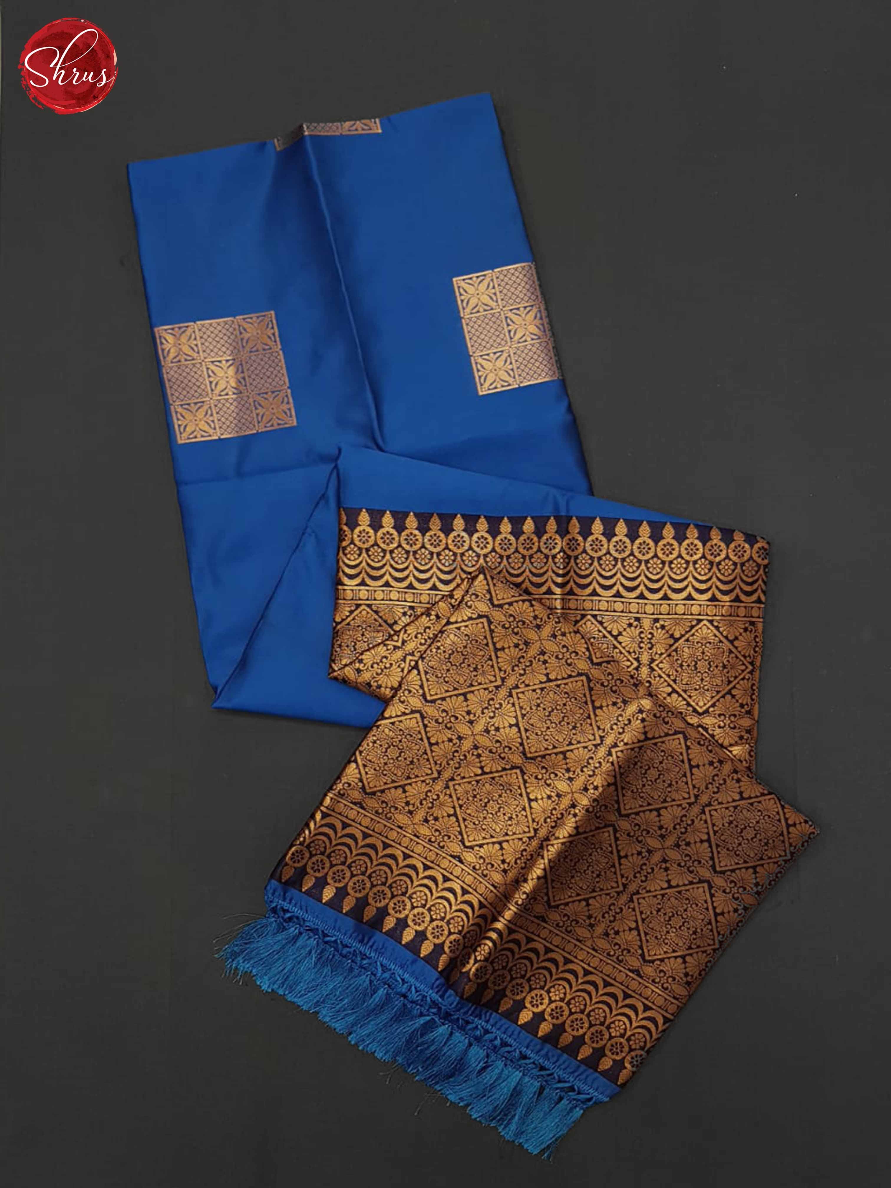 Blue & Dark Blue -Semi Soft Silk Saree - Shop on ShrusEternity.com