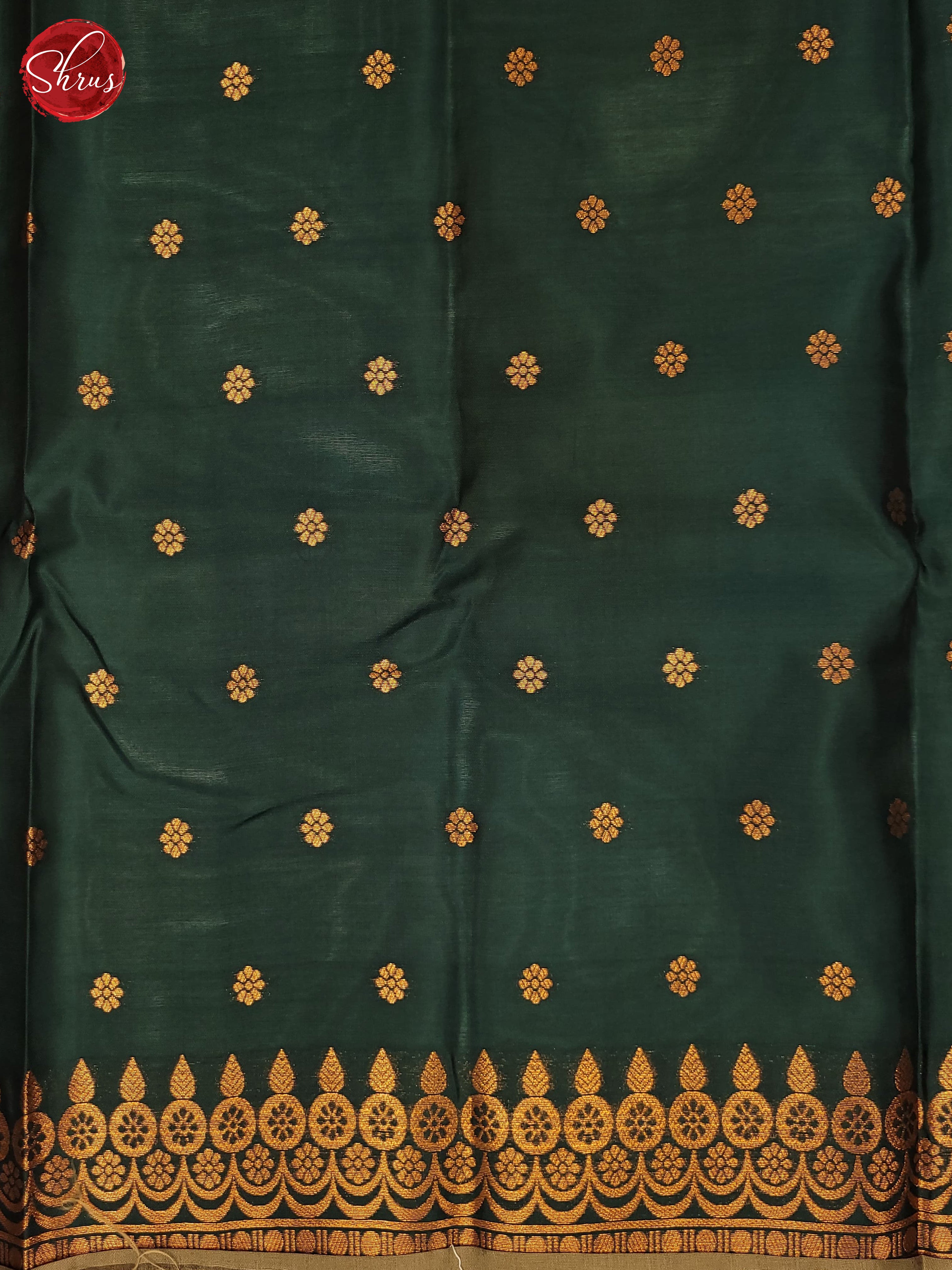 Grey and Bottle green- Semi Soft Silk saree - Shop on ShrusEternity.com