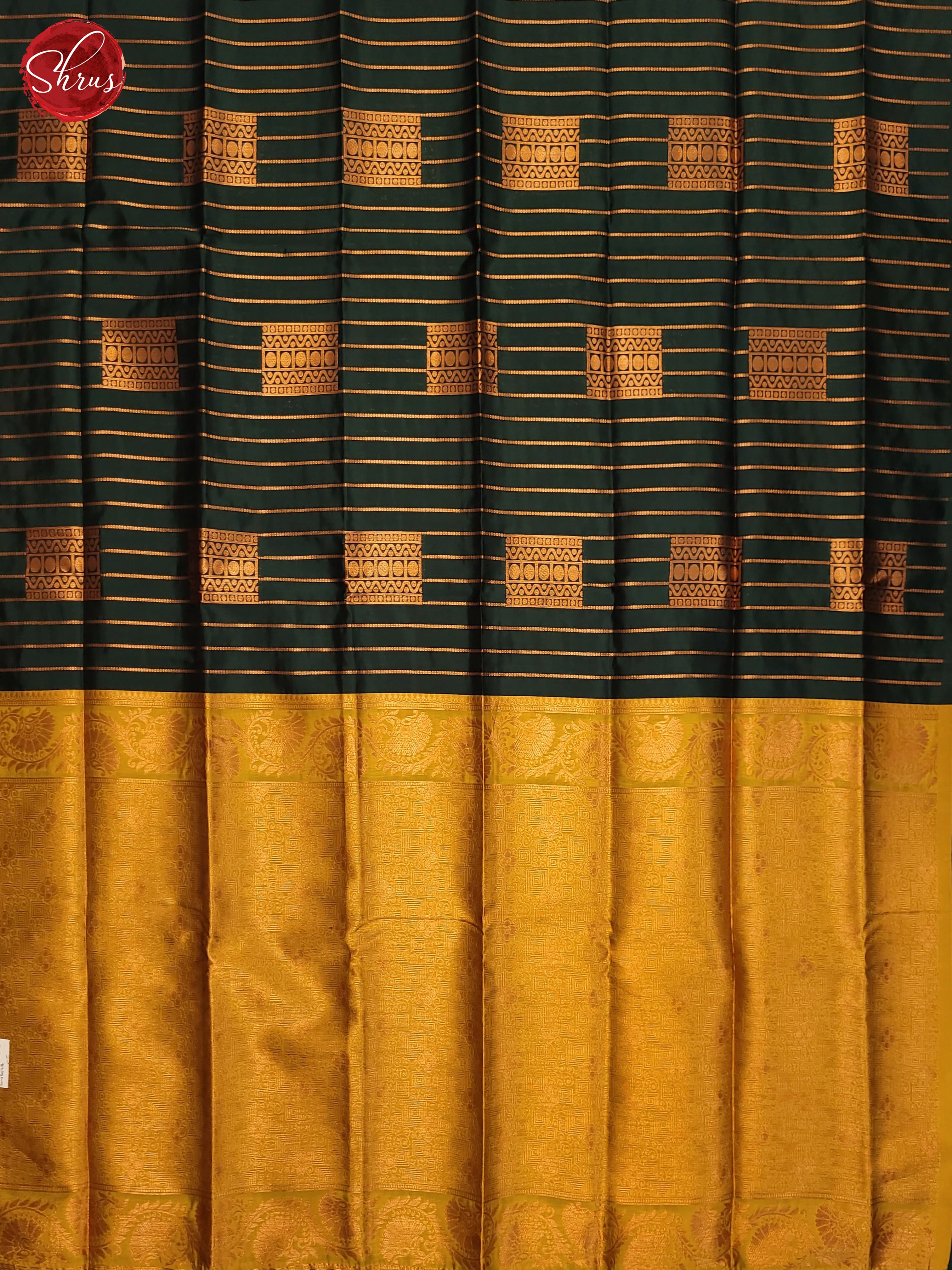 Bottle Green & Green - Semi Softsilk Saree - Shop on ShrusEternity.com