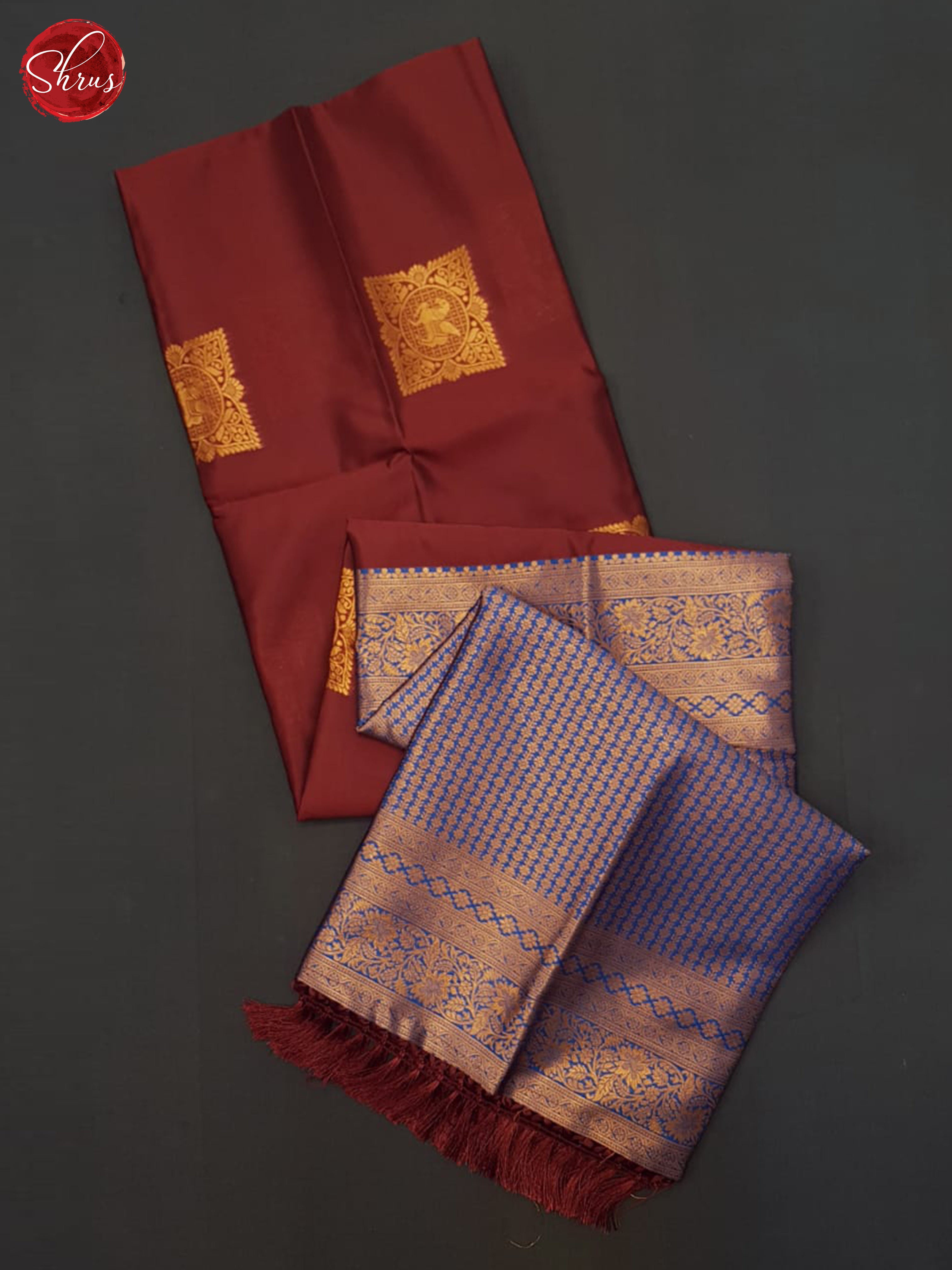 Araku Maroon & Blue- Semi Softsilk Saree - Shop on ShrusEternity.com