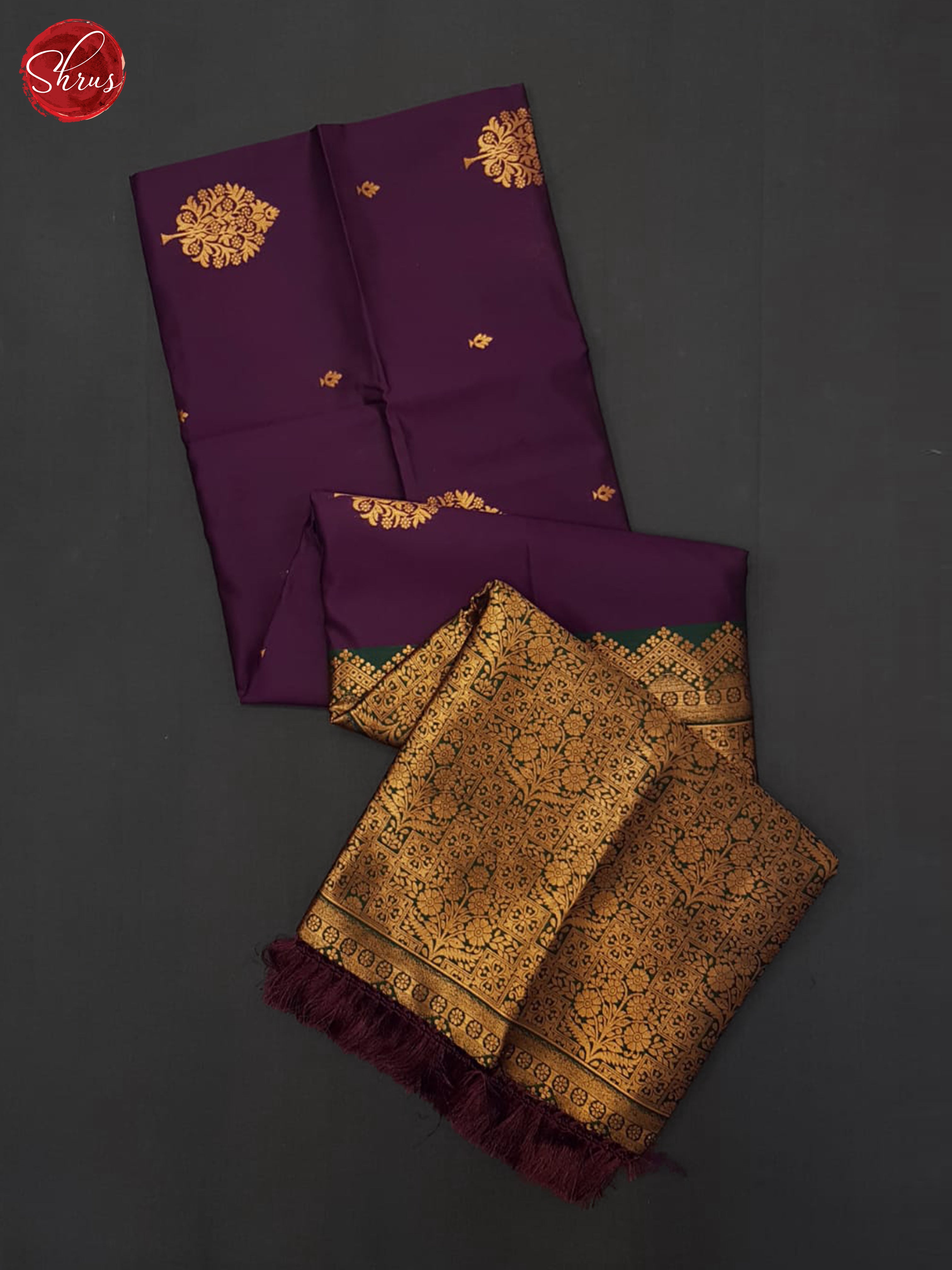 Purple & Green- Semi Soft silk Saree - Shop on ShrusEternity.com