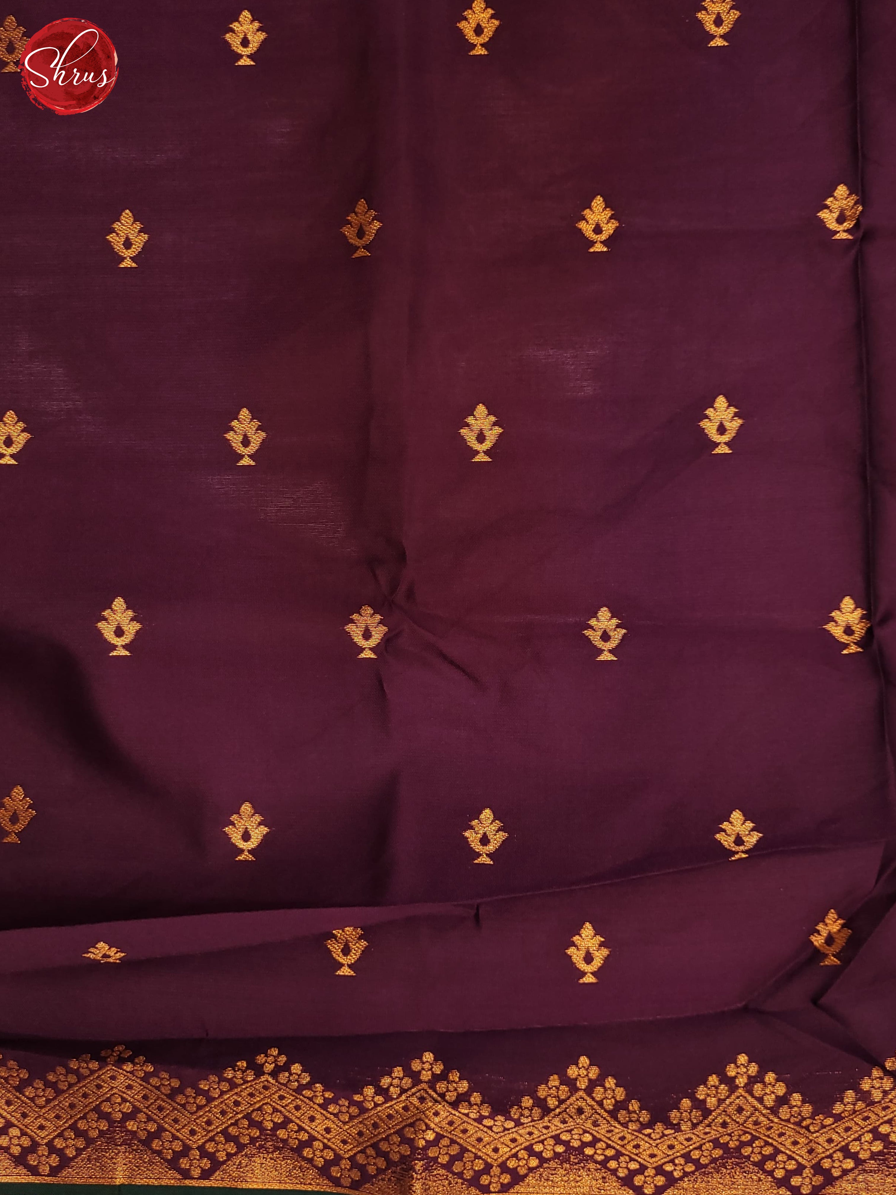 Bottle Green & Wine - Semi Soft Silk Saree - Shop on ShrusEternity.com