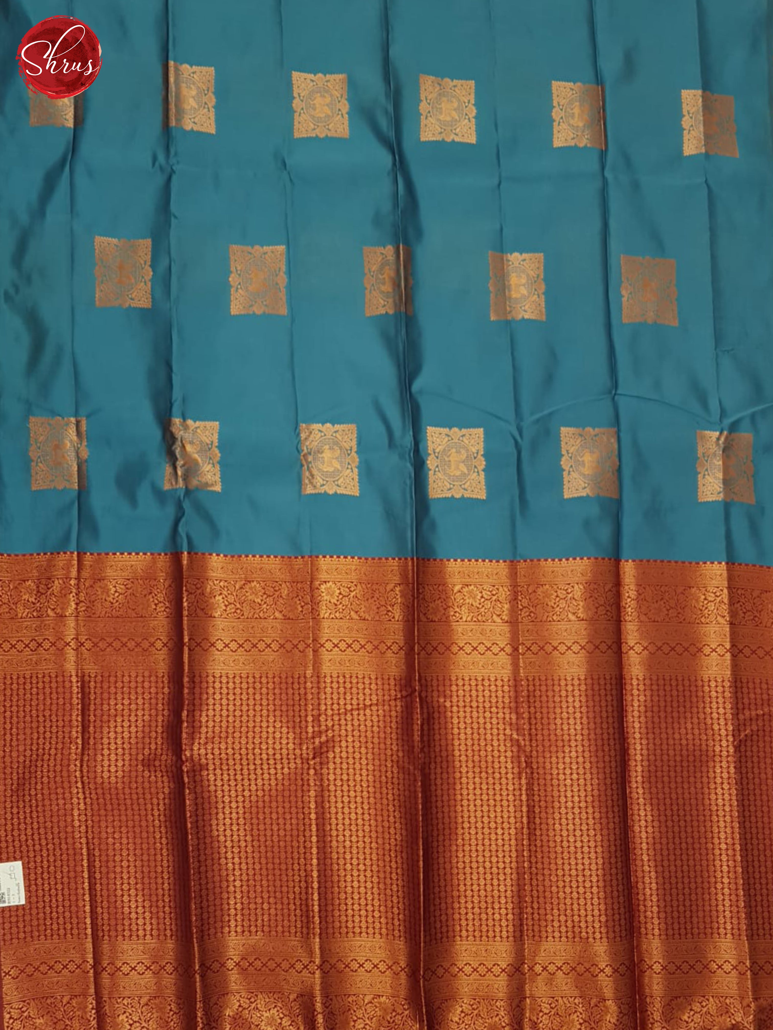 Blue & Red - Semi Softsilk Saree - Shop on ShrusEternity.com