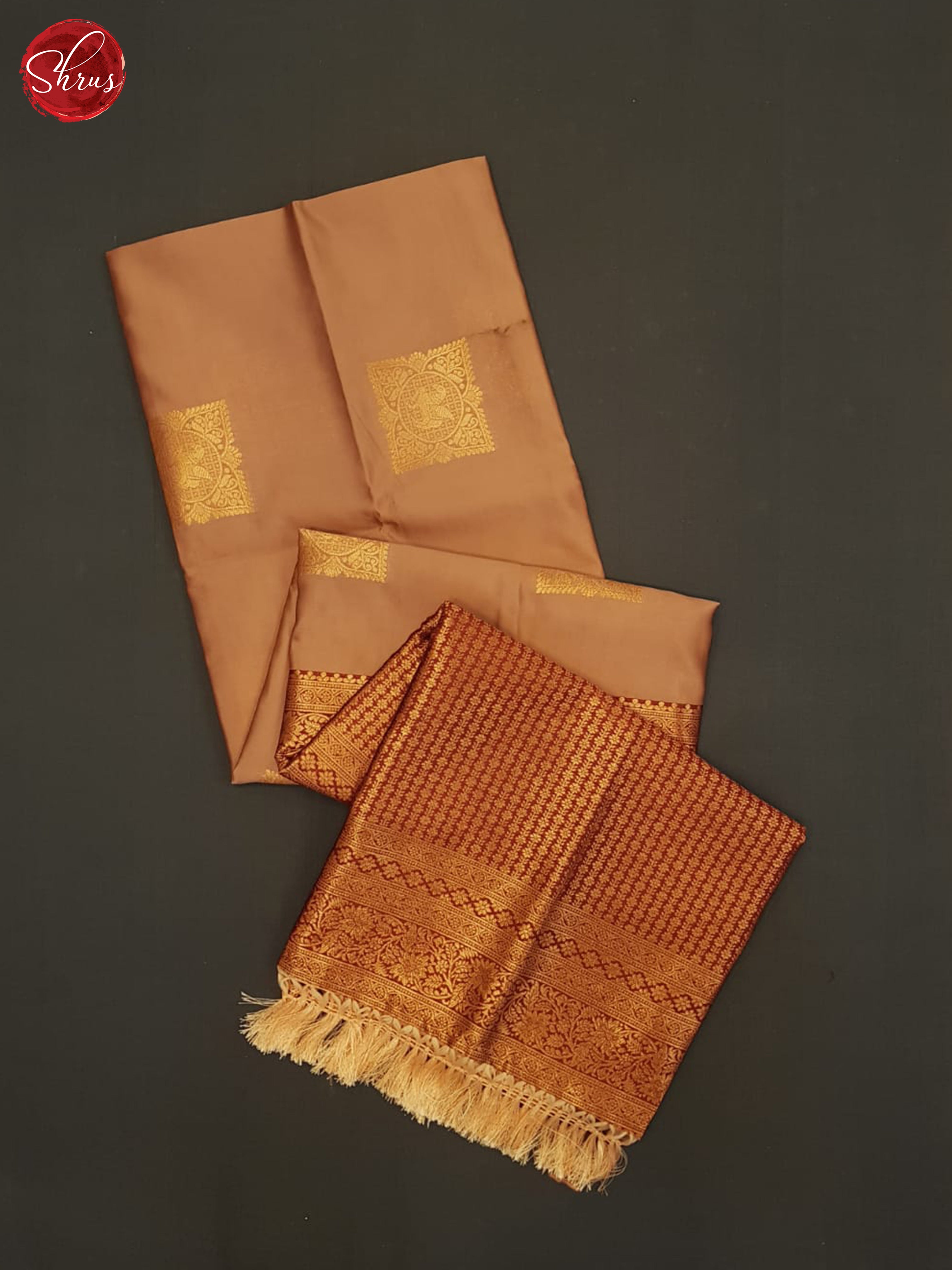 Dusty Brown And Arraku Maroon- semi soft silk saree - Shop on ShrusEternity.com