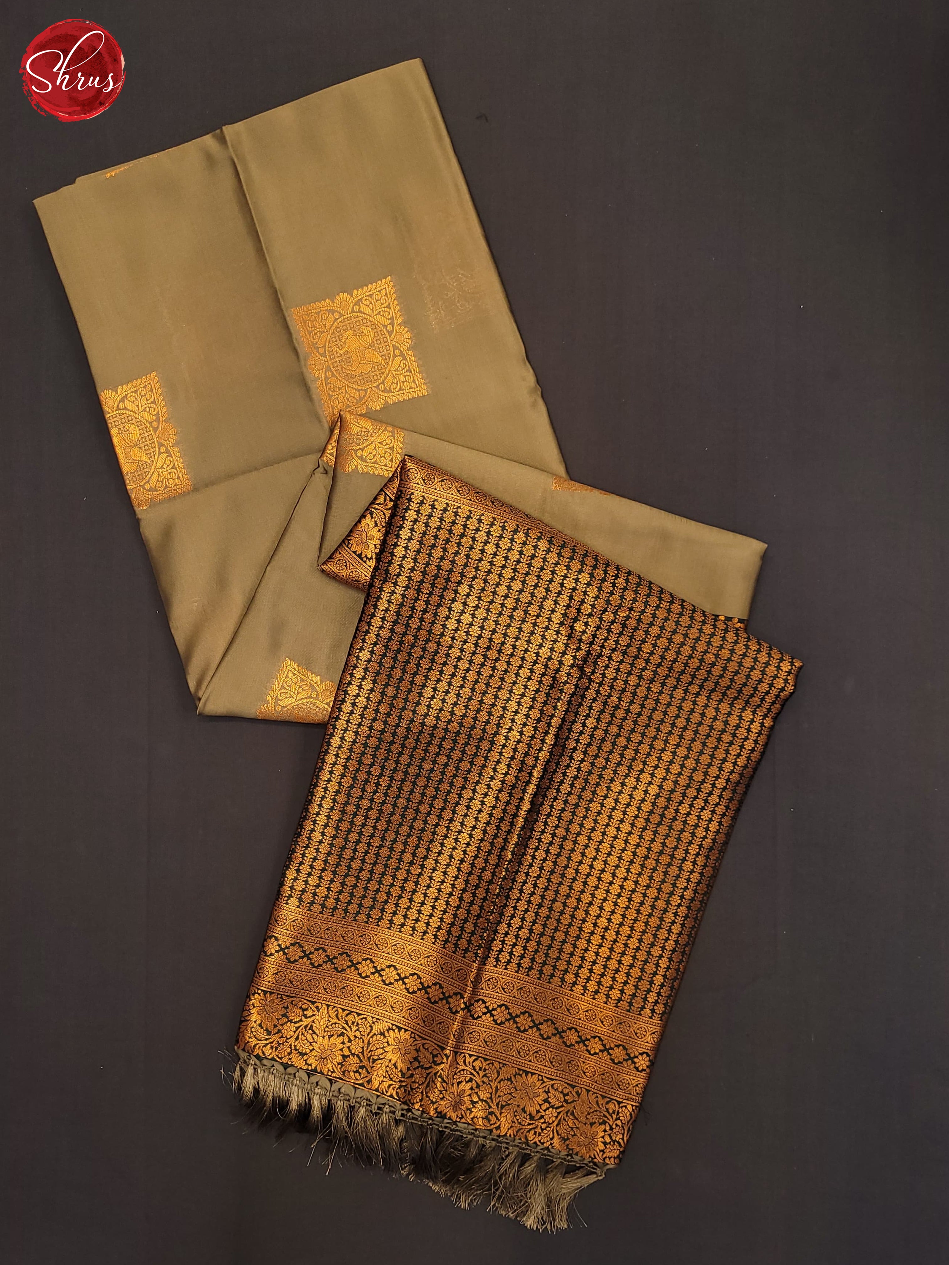 Grey & Green - Semi Soft Silk Saree - Shop on ShrusEternity.com