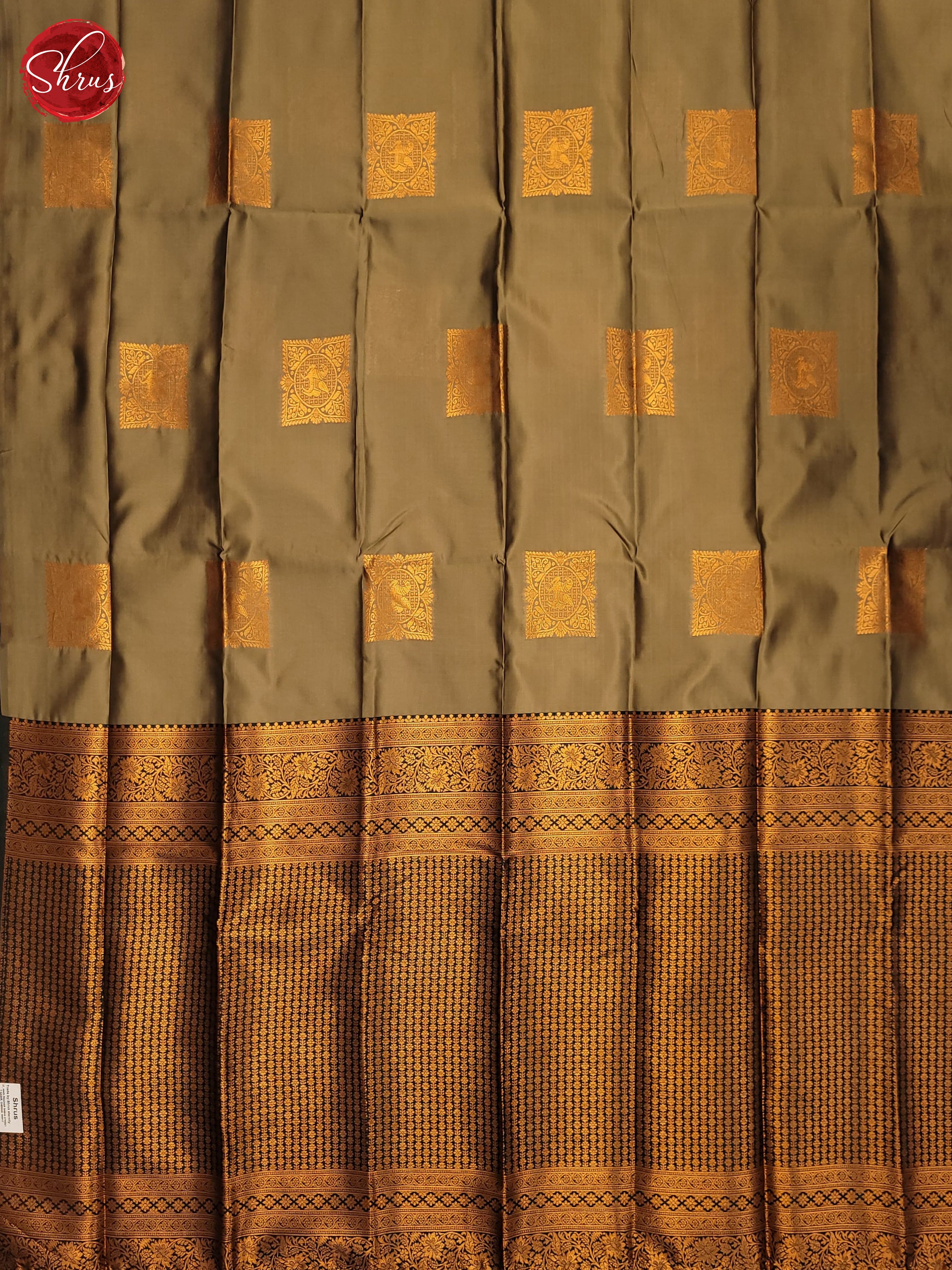 Grey & Green - Semi Soft Silk Saree - Shop on ShrusEternity.com