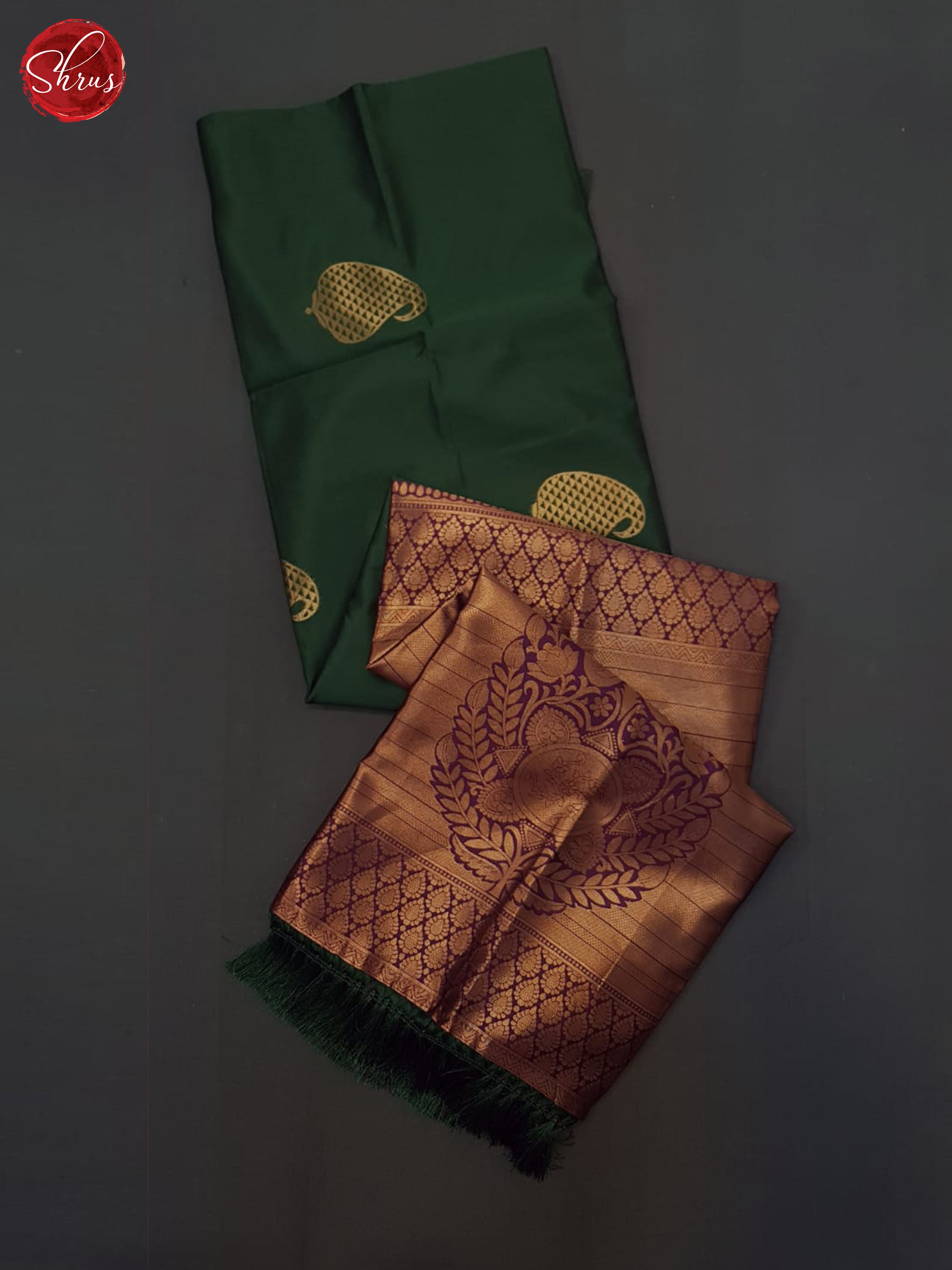 green and wine - Semi Soft Silk Saree - Shop on ShrusEternity.com