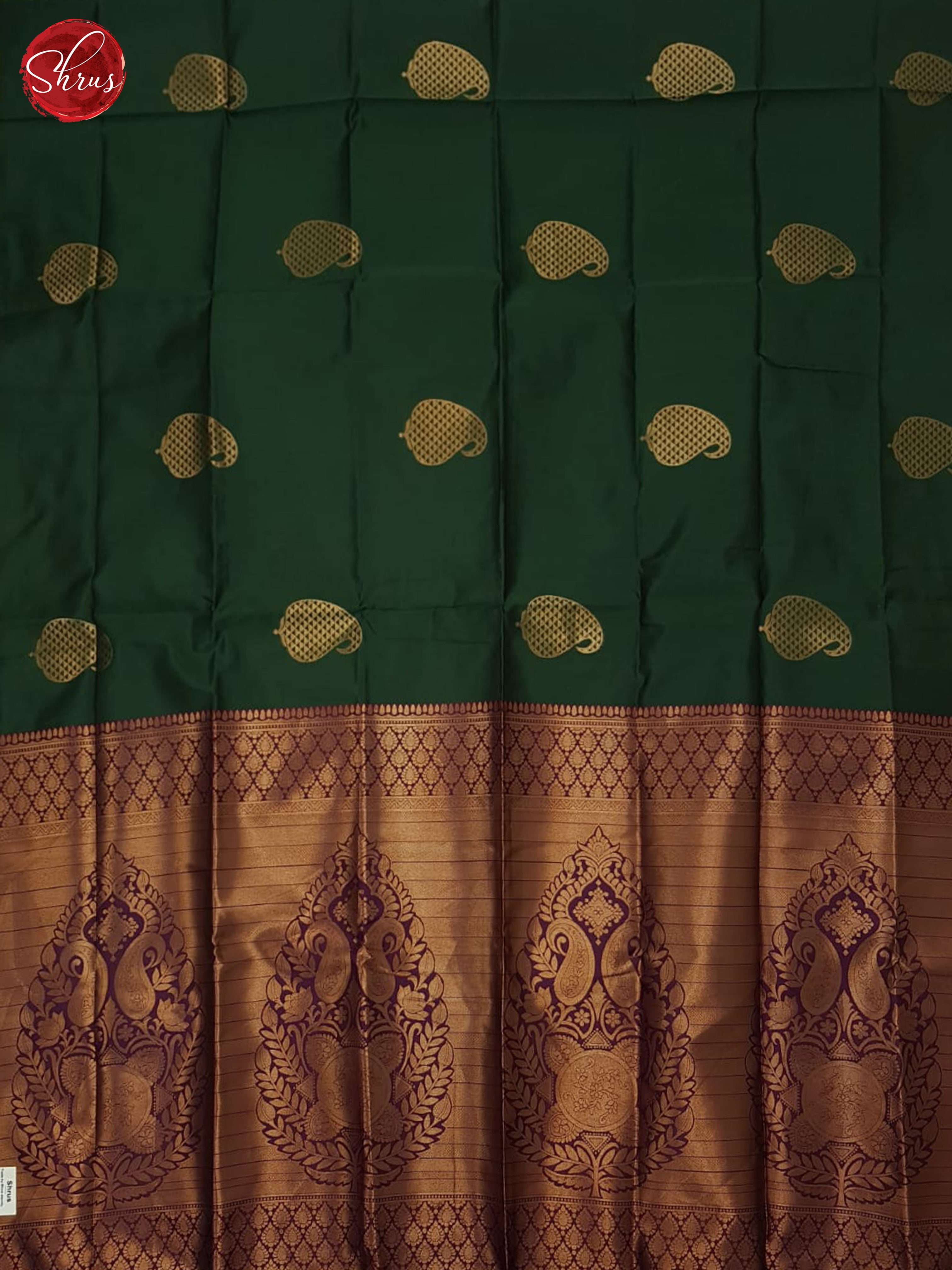 green and wine - Semi Soft Silk Saree - Shop on ShrusEternity.com