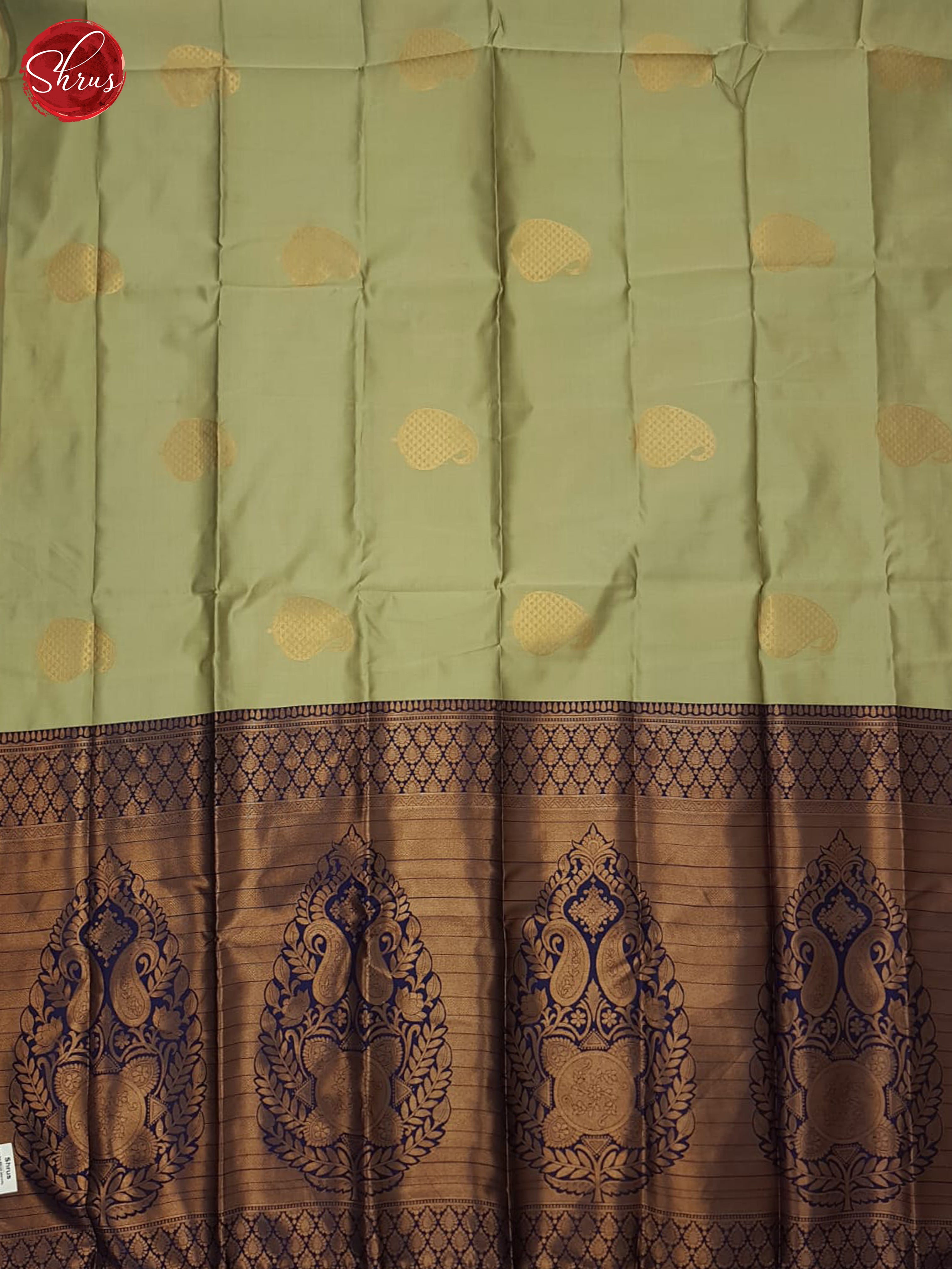 grey and blue - Semi Soft Silk Saree - Shop on ShrusEternity.com