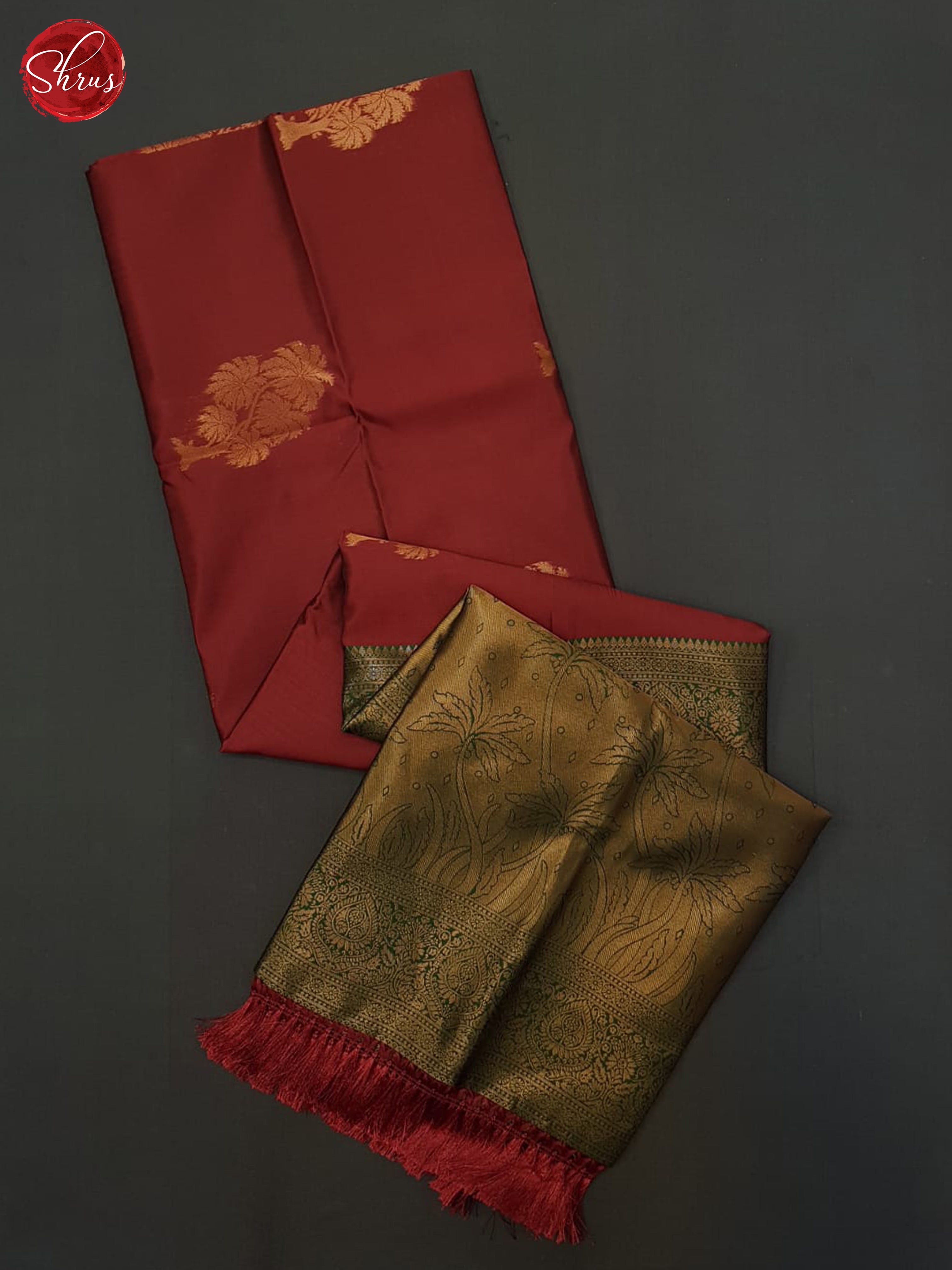 Arraku Marron And Green- Semi Soft Silk Saree - Shop on ShrusEternity.com