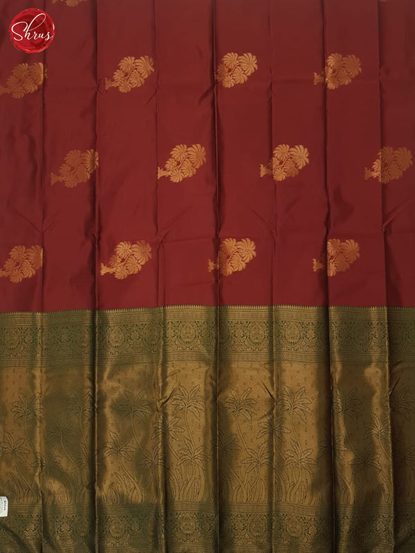 Arraku Marron And Green- Semi Soft Silk Saree - Shop on ShrusEternity.com