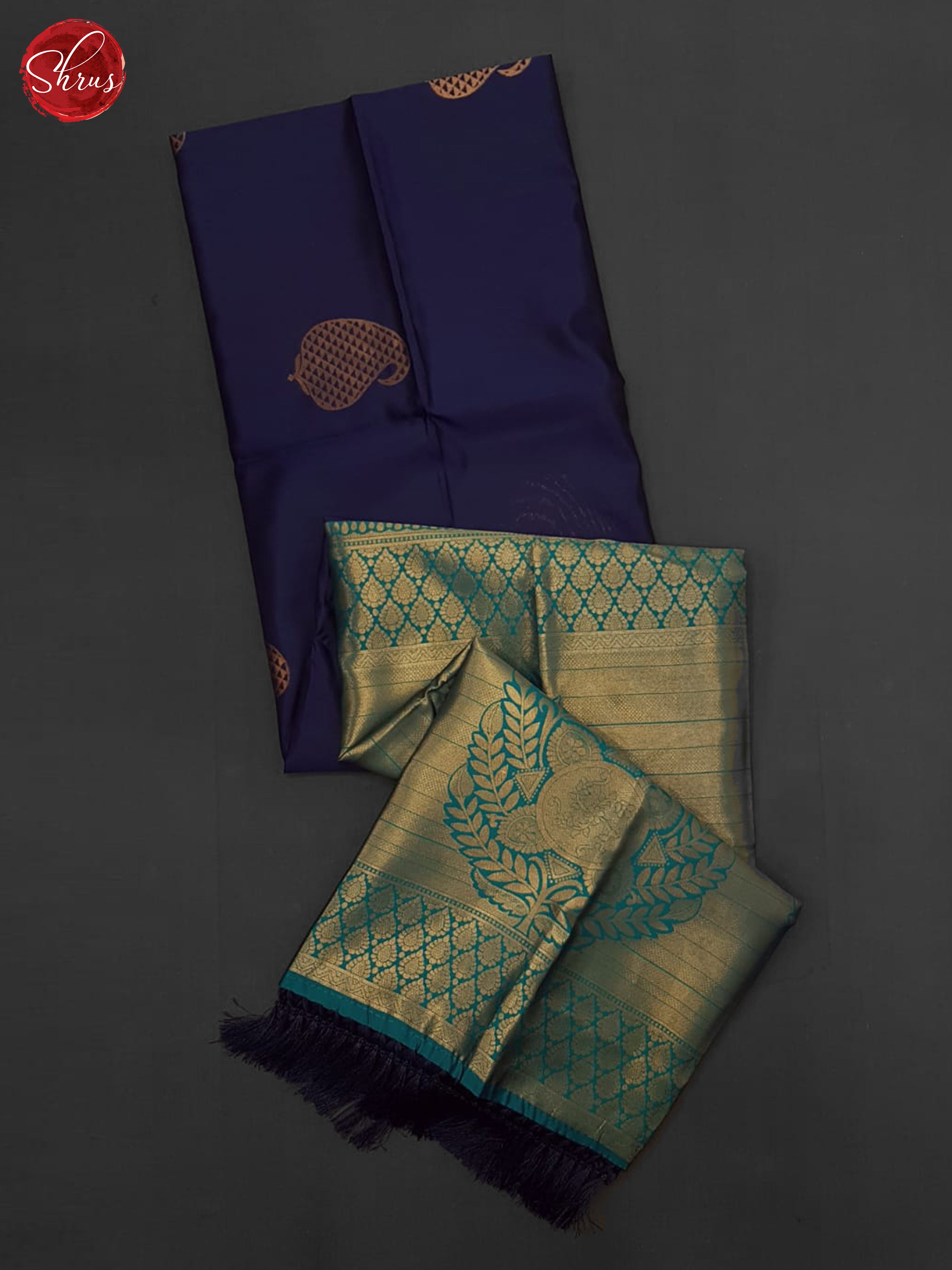 blue and green -Semi Soft Silk Saree - Shop on ShrusEternity.com