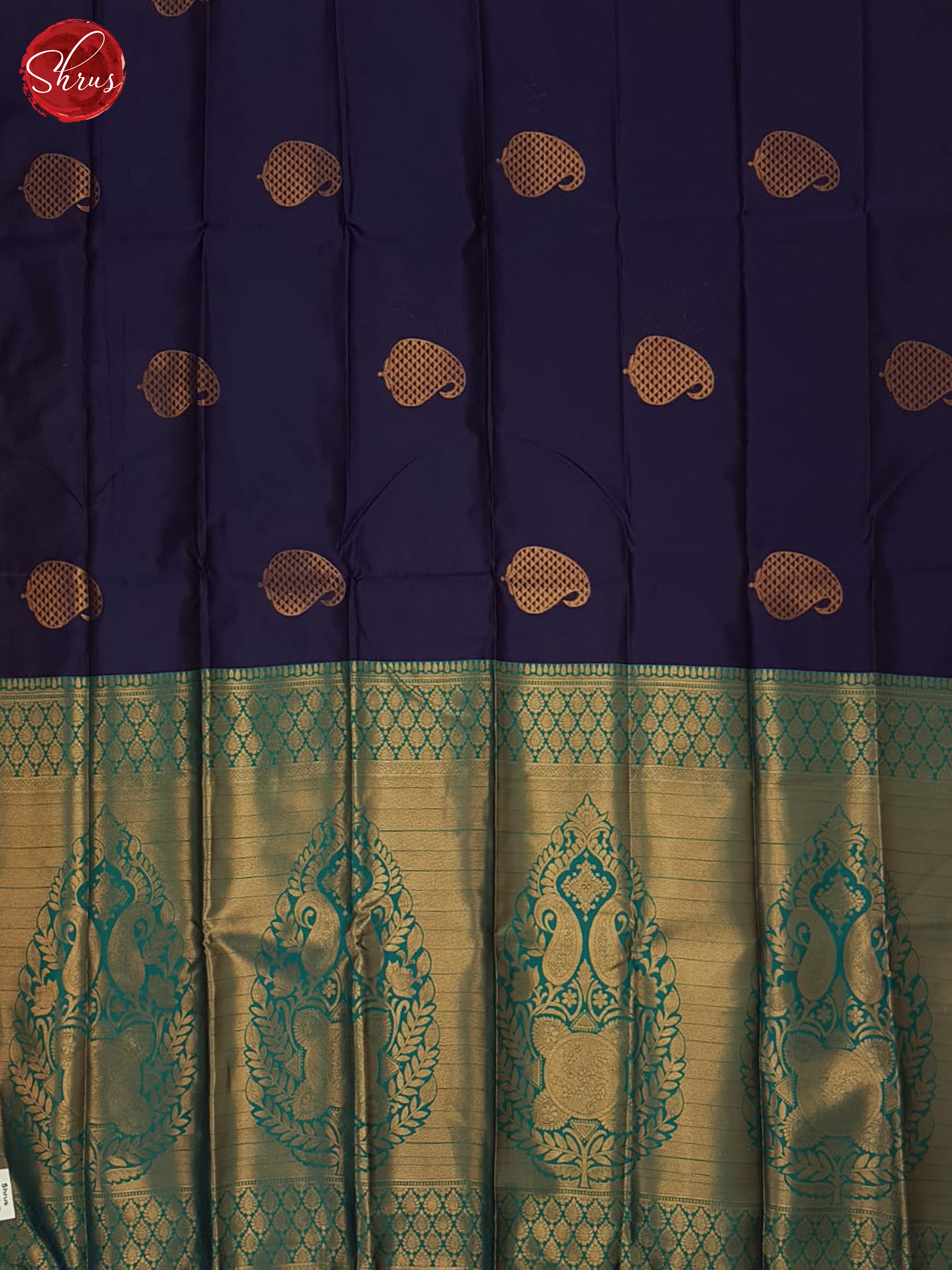 blue and green -Semi Soft Silk Saree - Shop on ShrusEternity.com