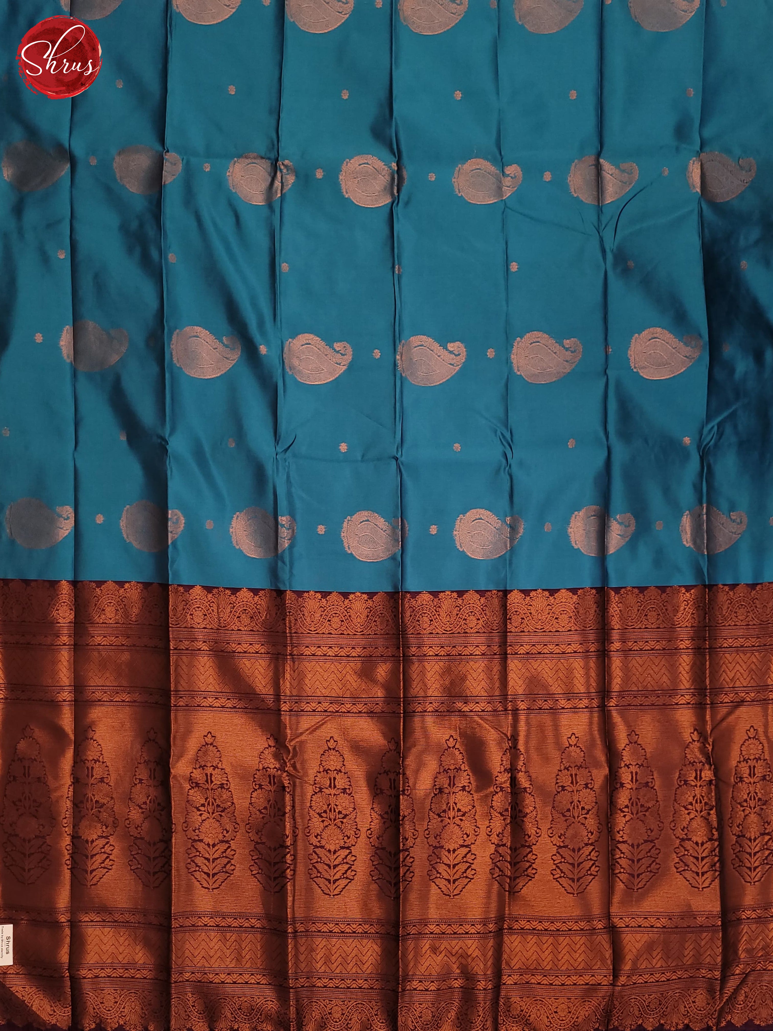 Blue & Wine - Semi Softsilk Saree - Shop on ShrusEternity.com