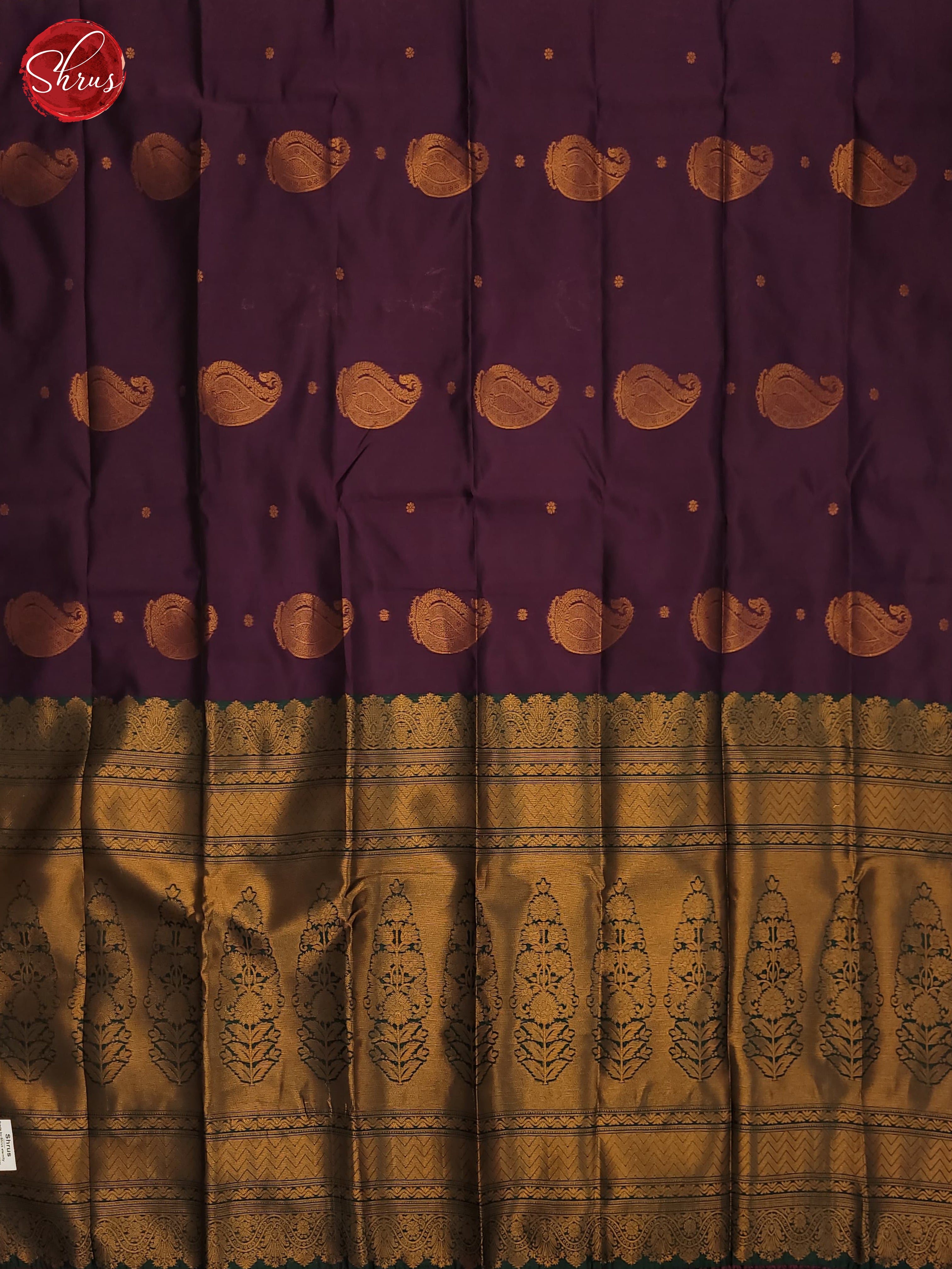 wine & Green - Semi Soft Silk Saree - Shop on ShrusEternity.com