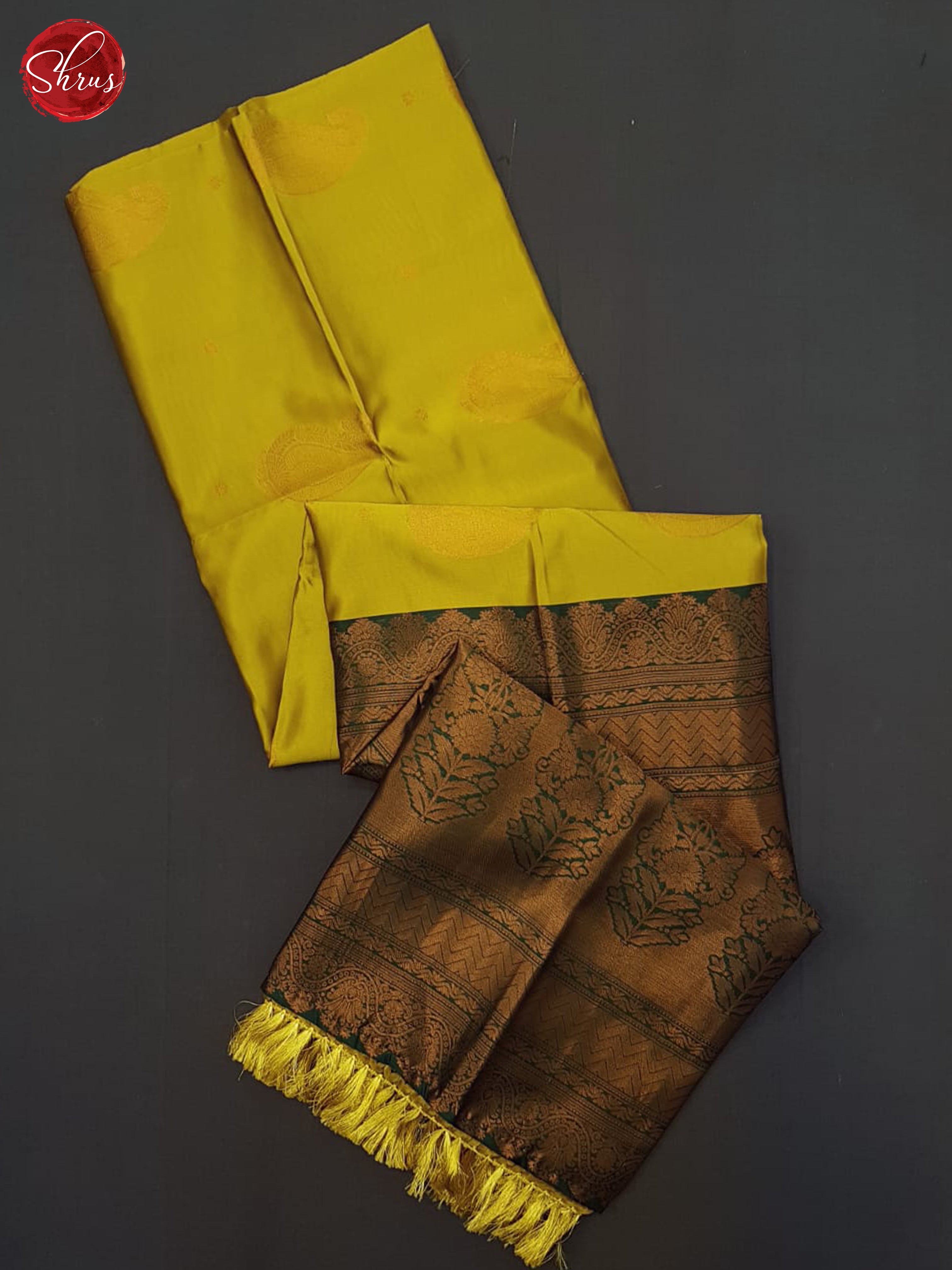 Mustard & Green - Semi Softsilk Saree - Shop on ShrusEternity.com