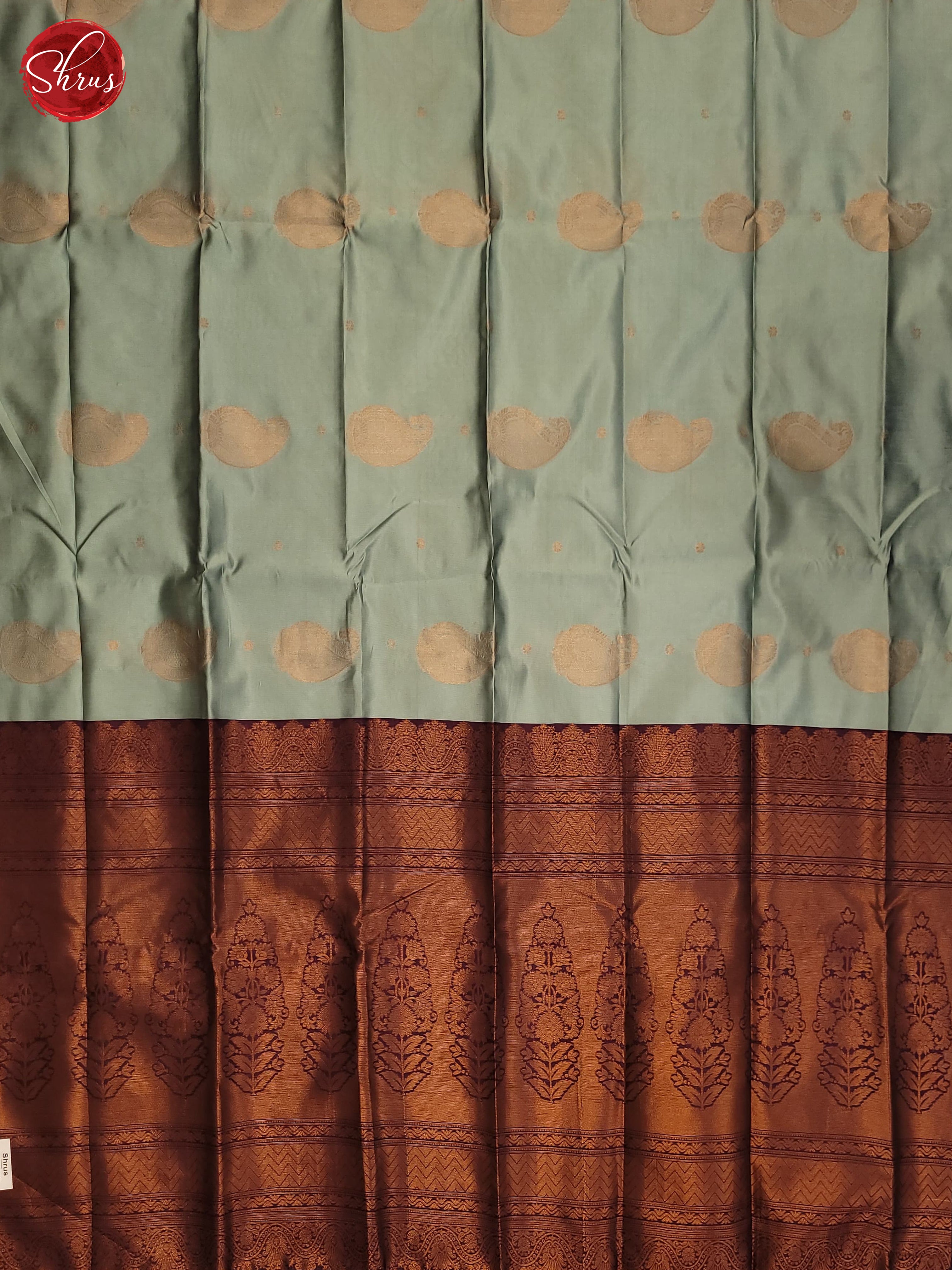 Pastel Blue & Wine- Semi Soft Silk Saree - Shop on ShrusEternity.com