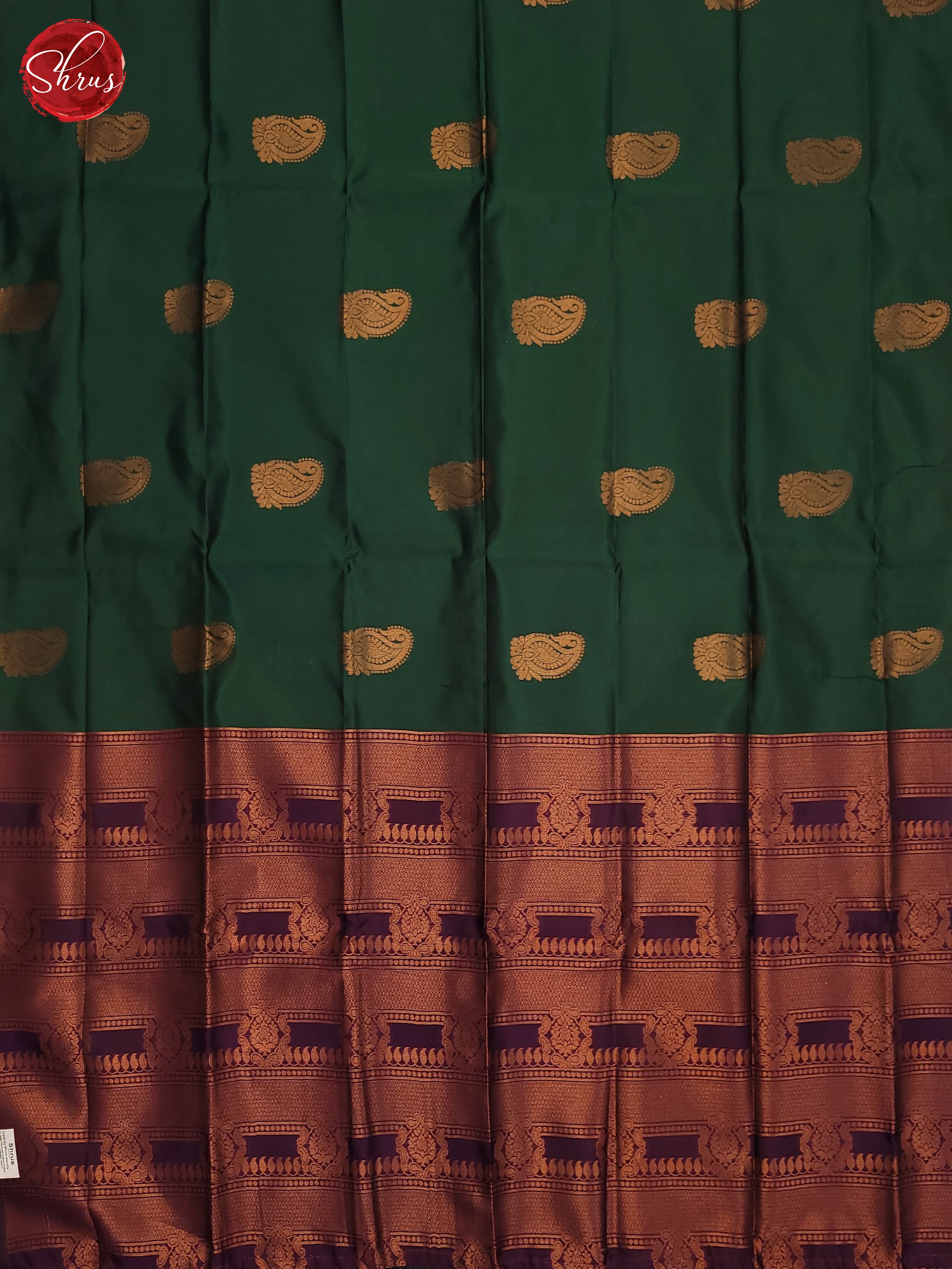 Bottle Green & Wine - Semi Soft Silk Saree - Shop on ShrusEternity.com