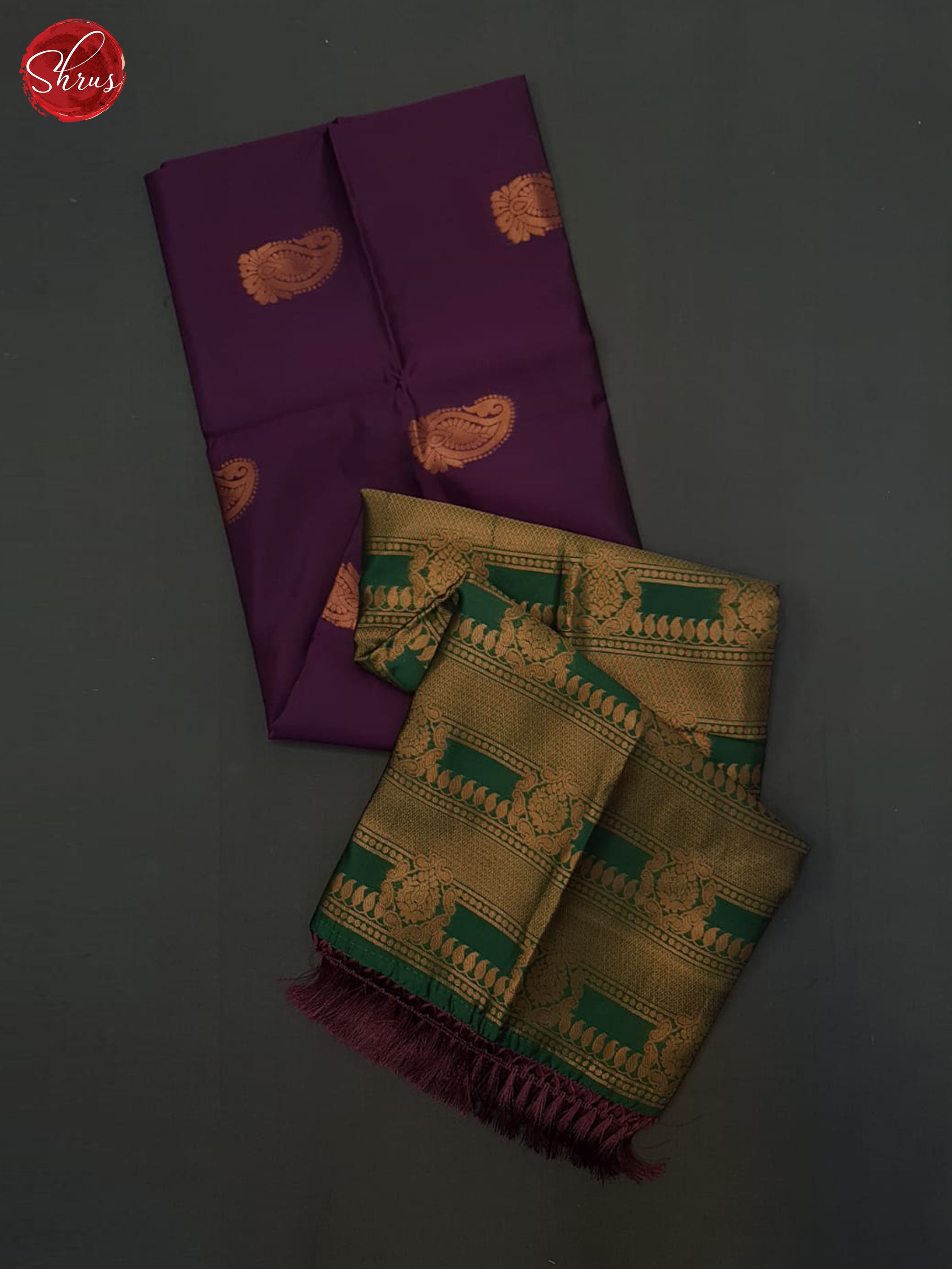 wine and green- Semi Soft silk Saree - Shop on ShrusEternity.com