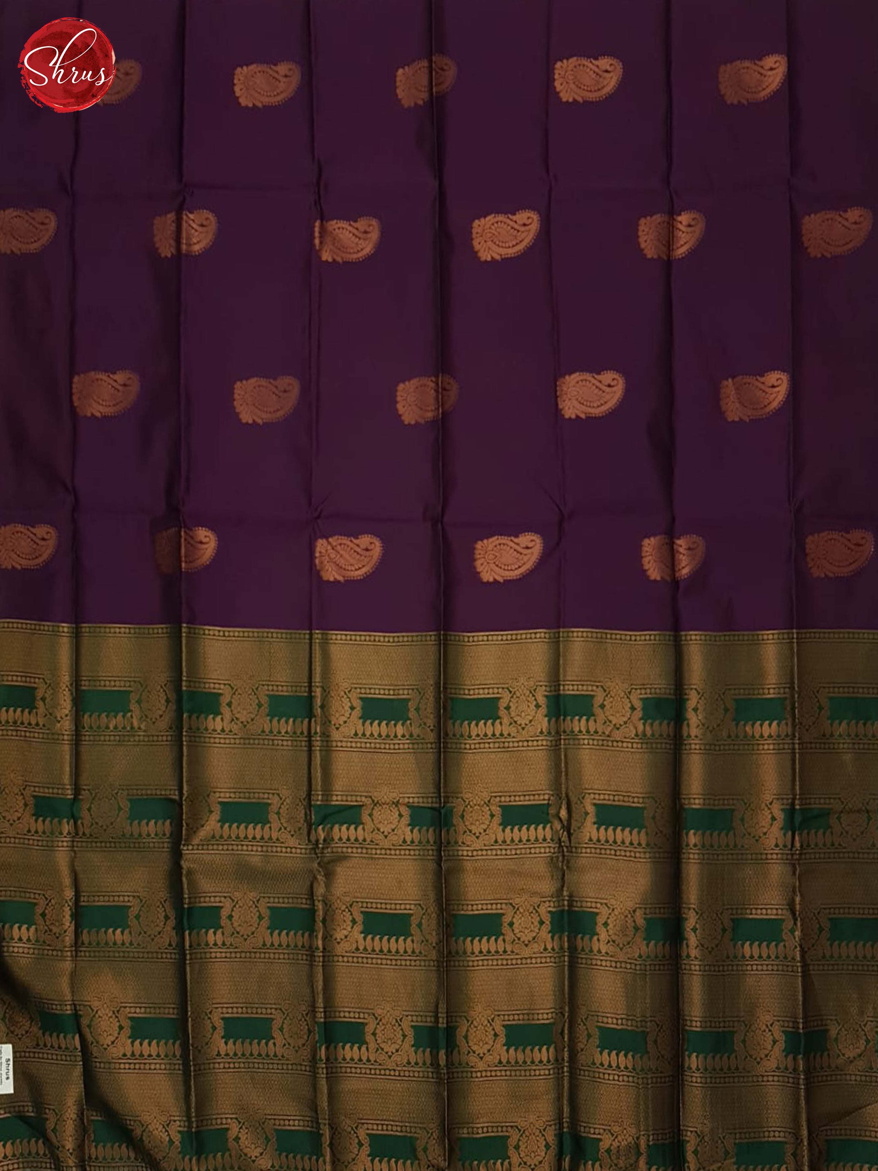 wine and green- Semi Soft silk Saree - Shop on ShrusEternity.com