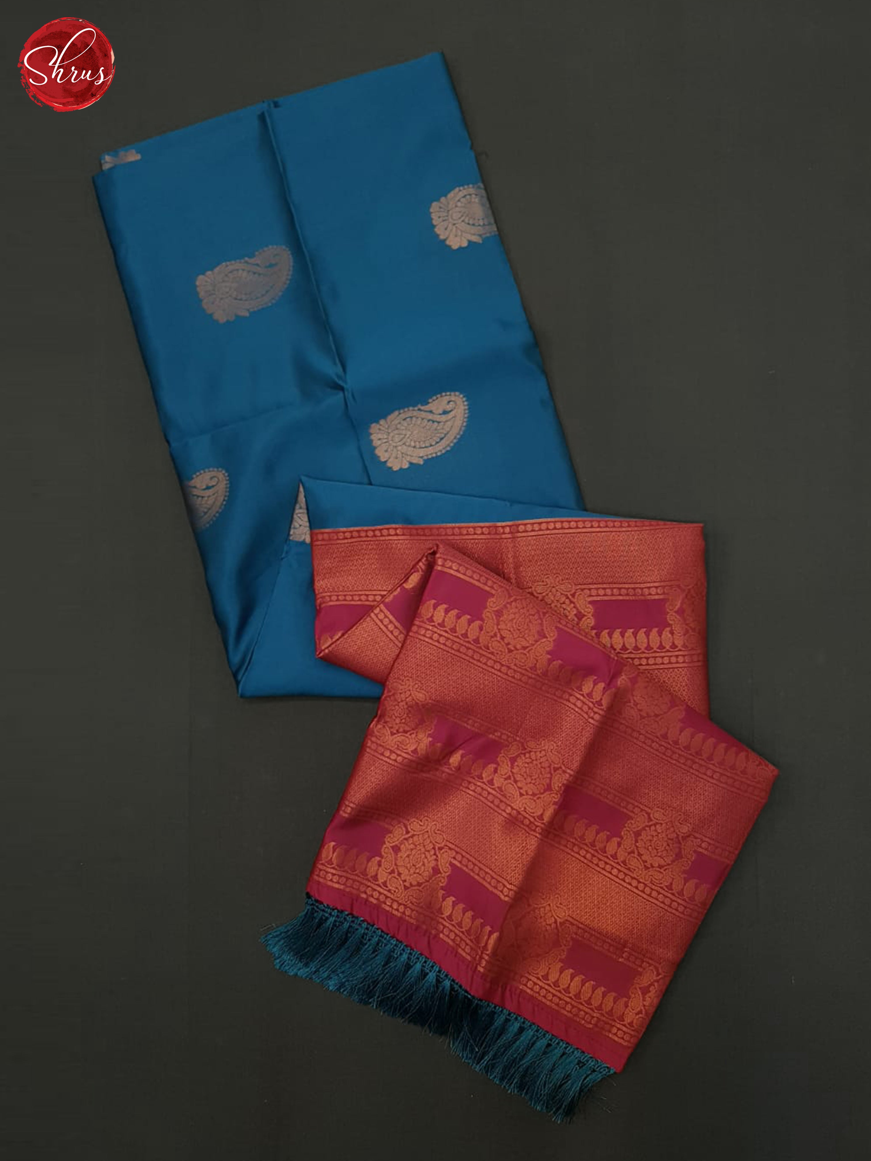 Blue & Pink - Semi Softsilk Saree - Shop on ShrusEternity.com