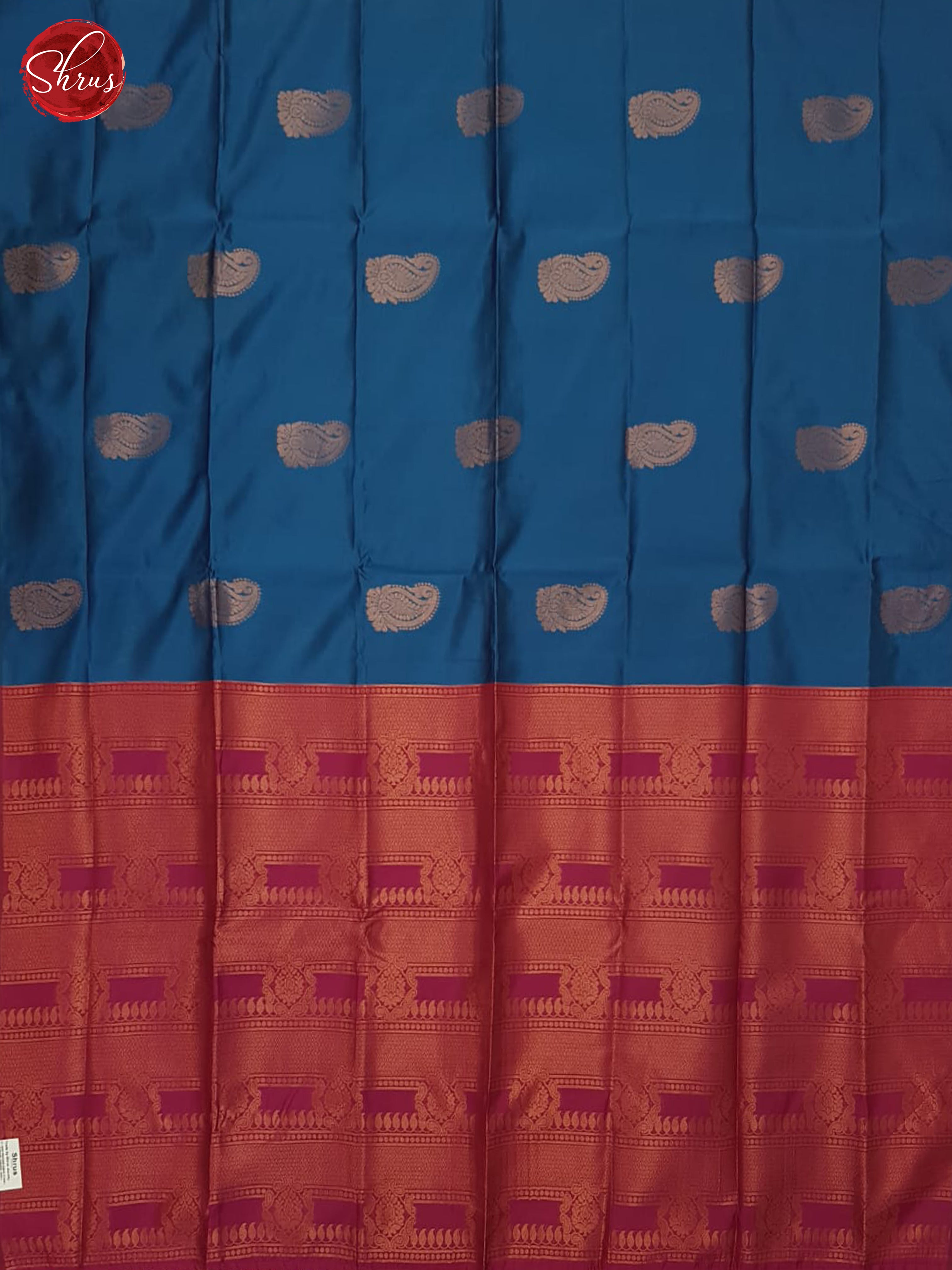 Blue & Pink - Semi Softsilk Saree - Shop on ShrusEternity.com