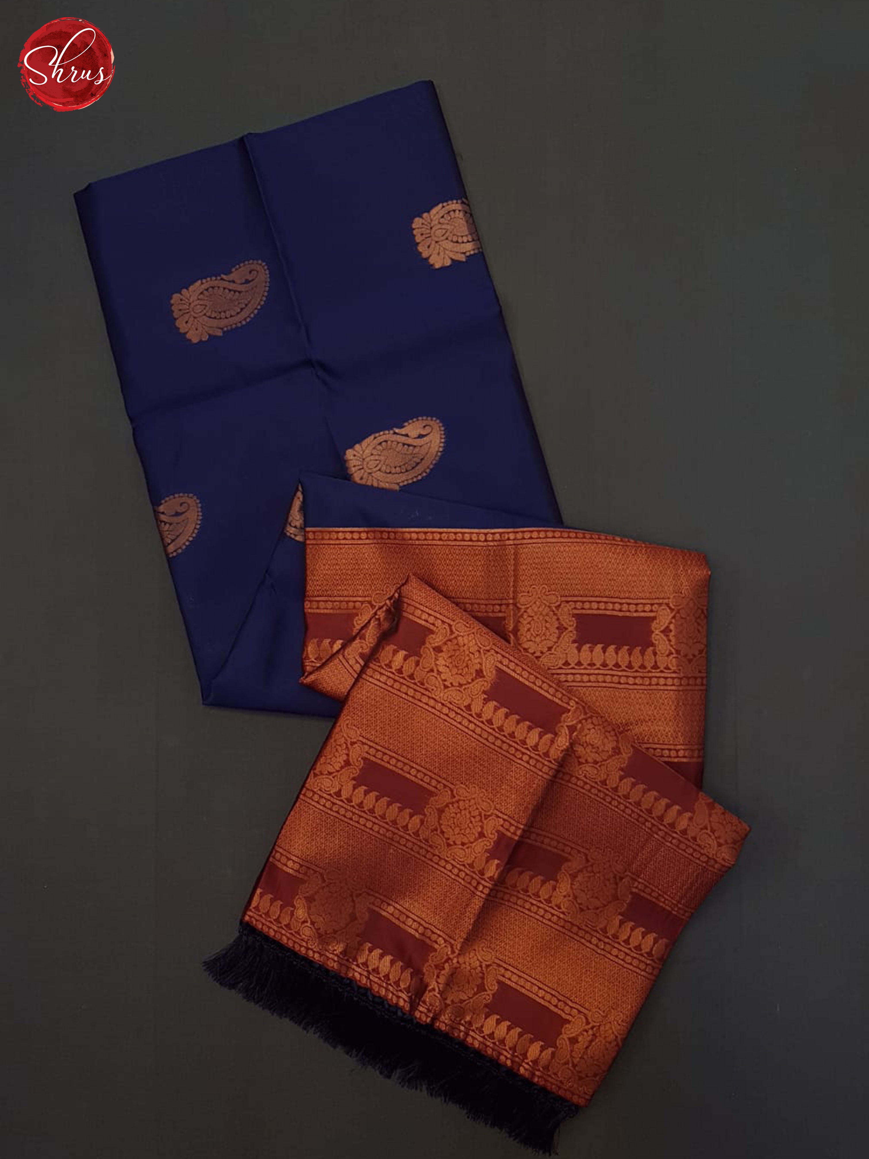 Blue & Maroon - Semi Softsilk Saree - Shop on ShrusEternity.com