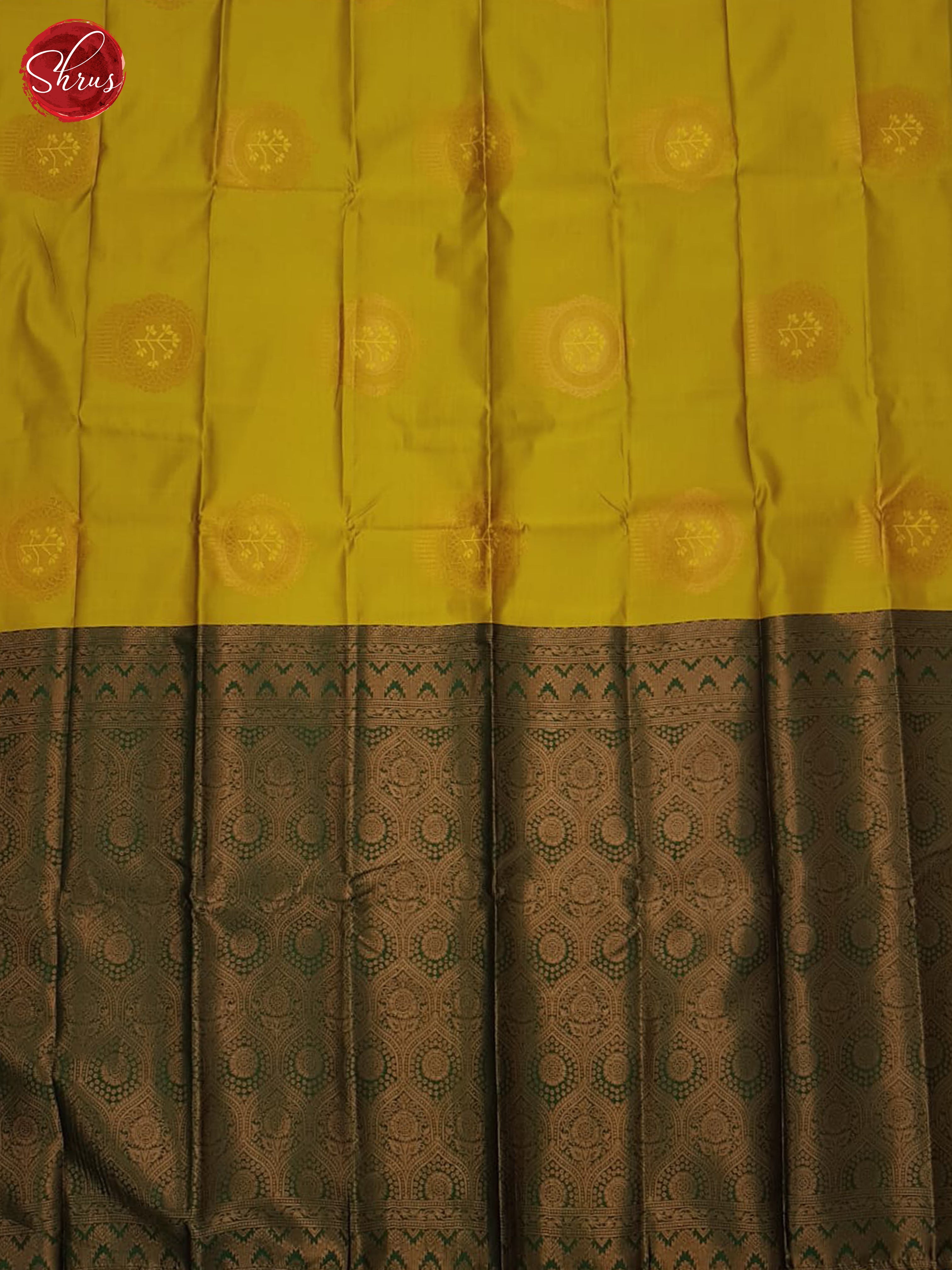 Mustard & Green - Semi Soft silk Saree - Shop on ShrusEternity.com