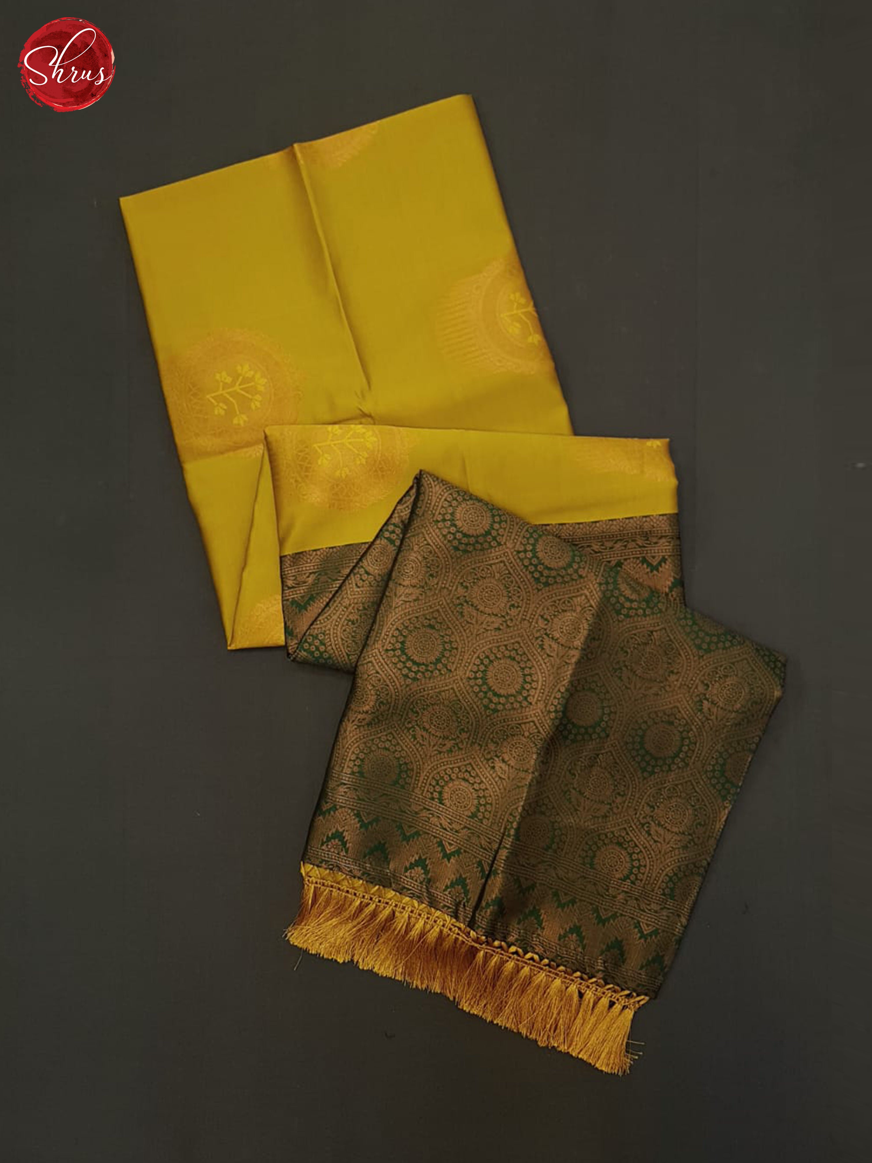 Mustard & Green - Semi Soft silk Saree - Shop on ShrusEternity.com