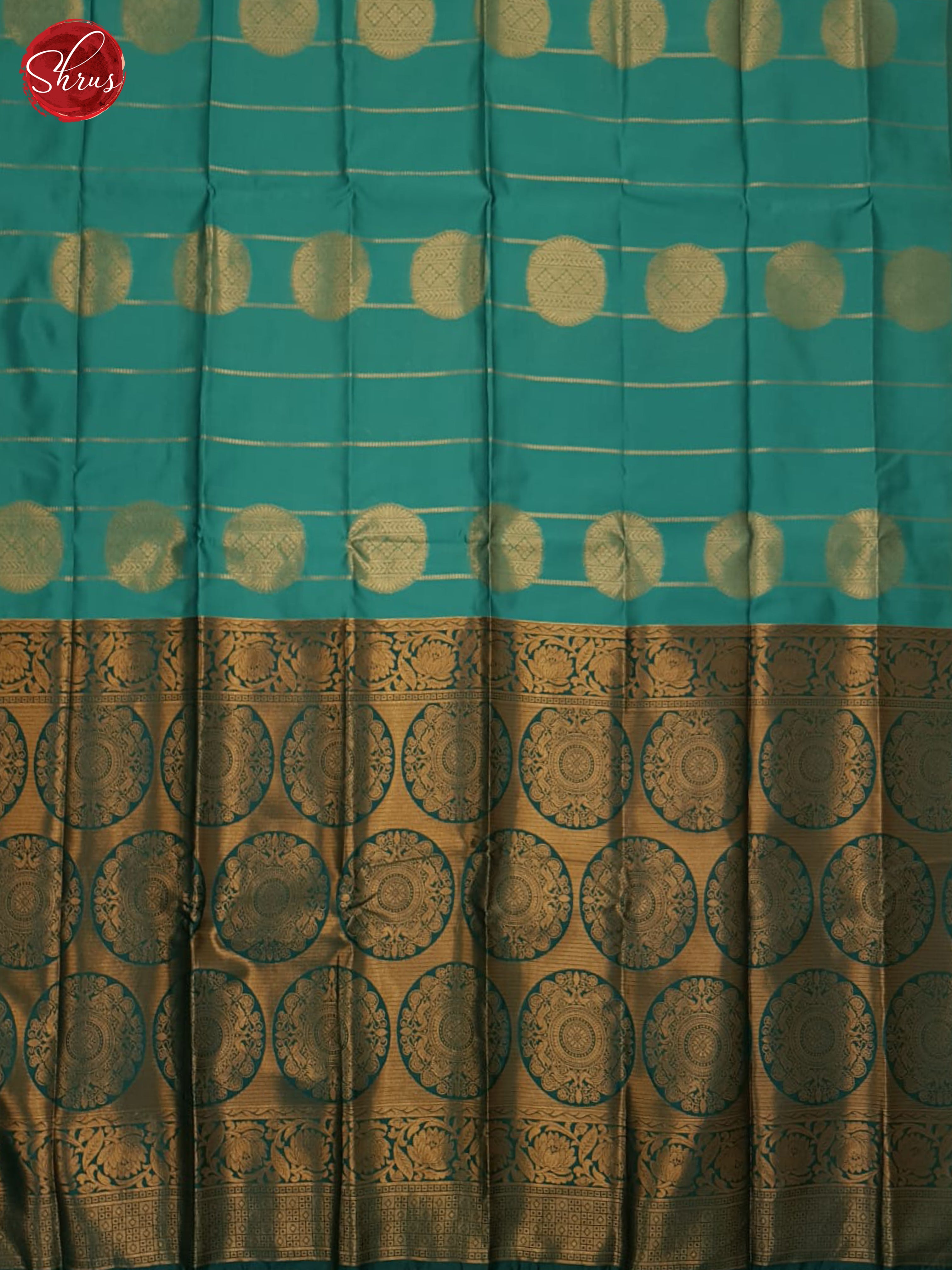 Blue & Teal - Semi Softsilk Saree - Shop on ShrusEternity.com