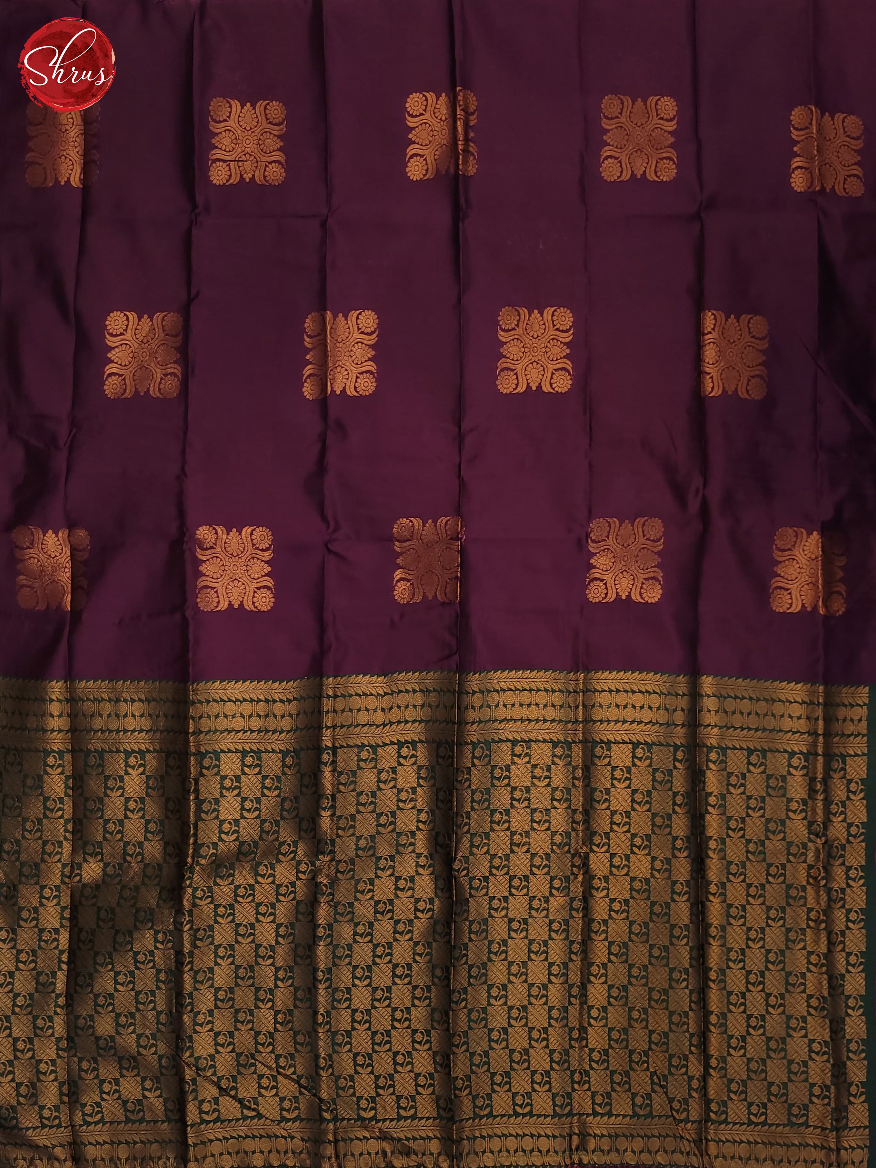 Wine & Green- Semi Soft Silk Saree - Shop on ShrusEternity.com