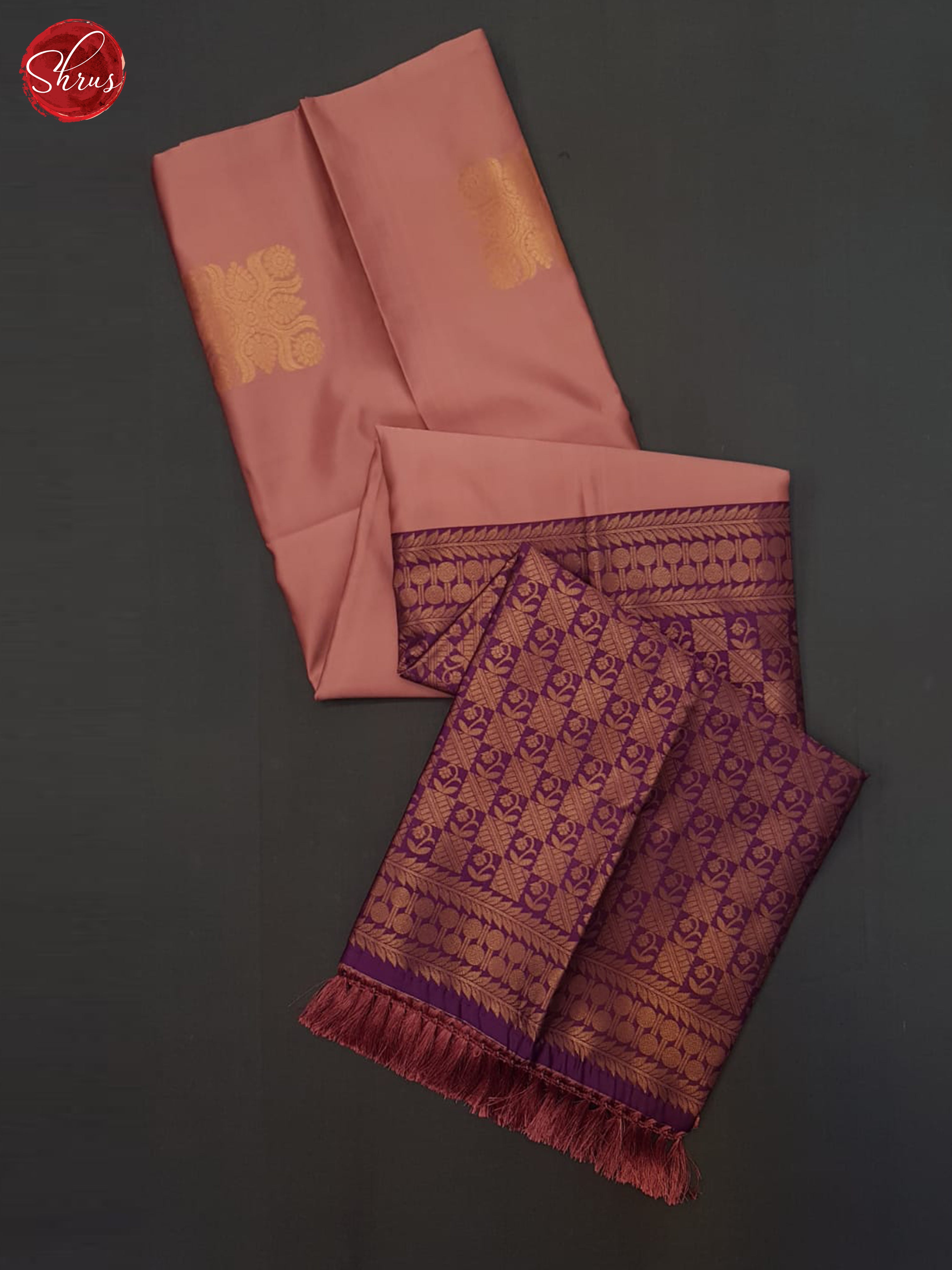 Dusty Pink & Purple - Semi Softsilk Saree - Shop on ShrusEternity.com