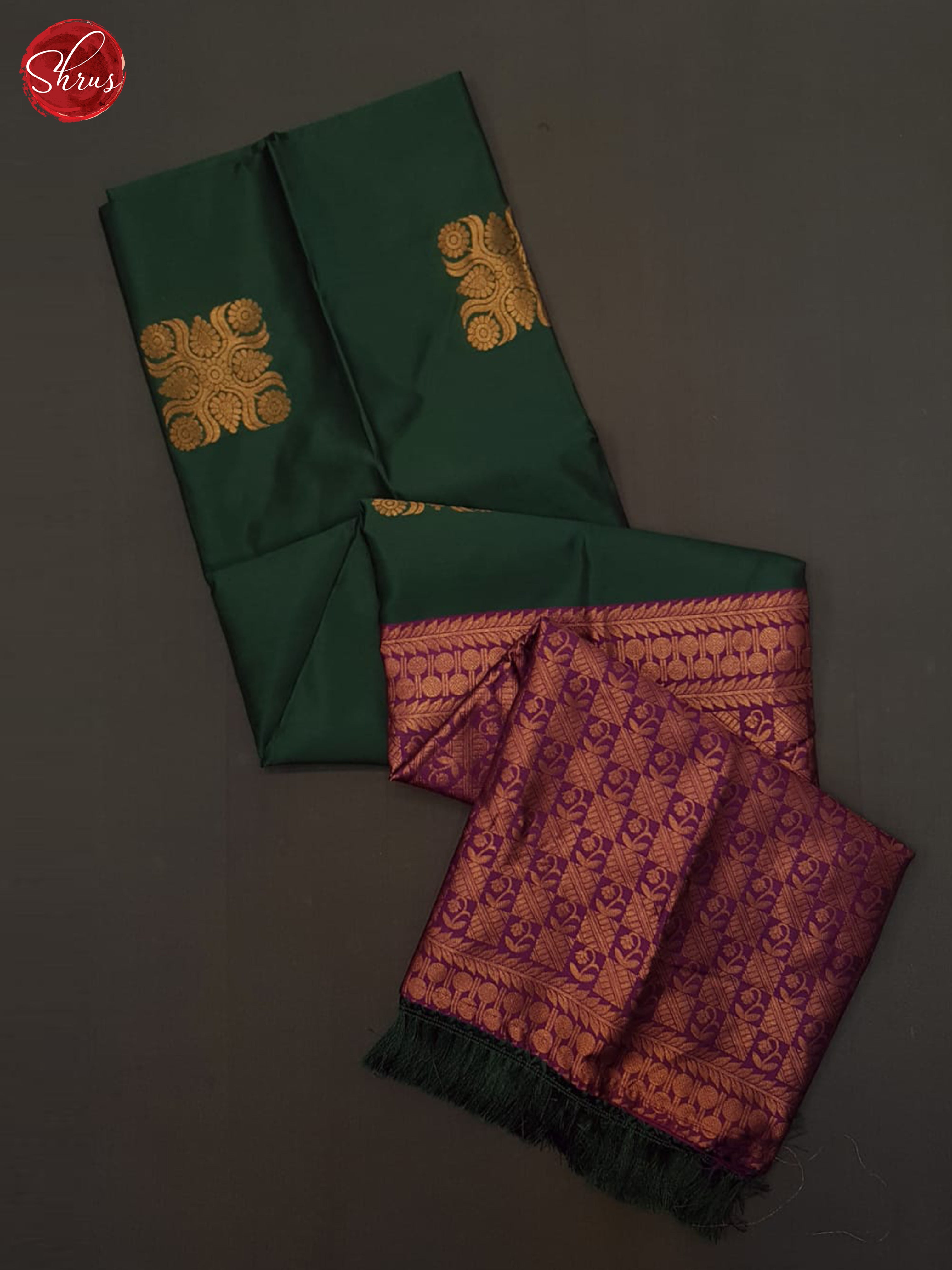 Green & Purple - Semi Softsilk Saree - Shop on ShrusEternity.com